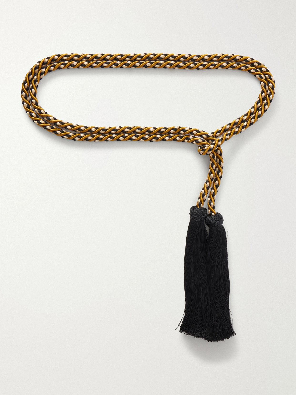 Le Sundial Palais Tasseled Braided Cord Belt In Black