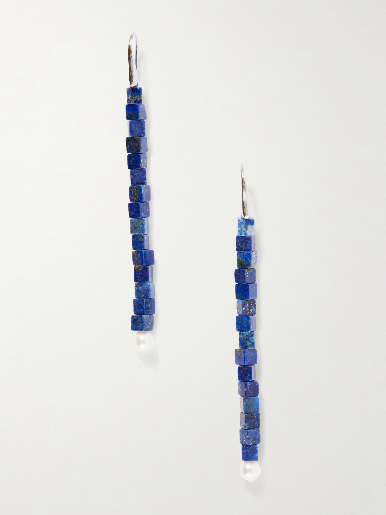Le Sundial Inès Sterling Silver, Lapis Lazuli And Pearl Earrings In Blue