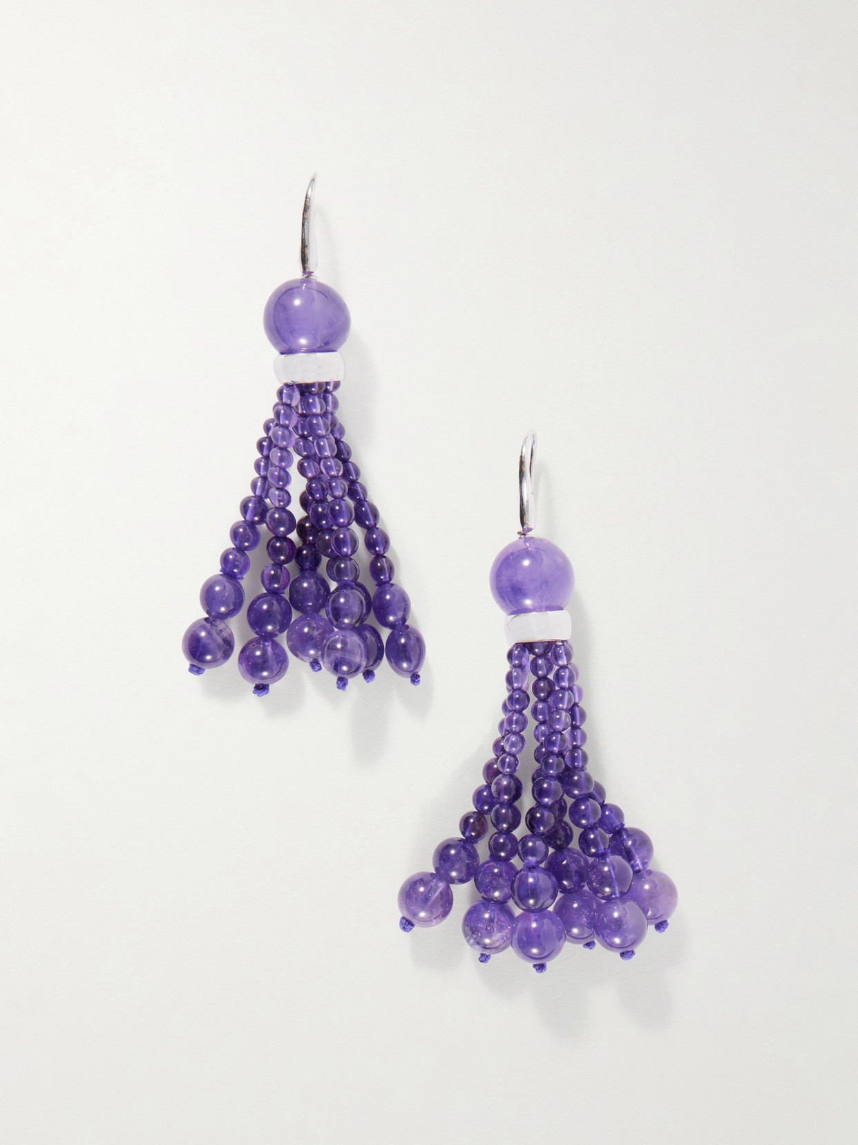 Le Sundial Venice Opera Tasseled Sterling Silver Amerthyst Earrings In Purple