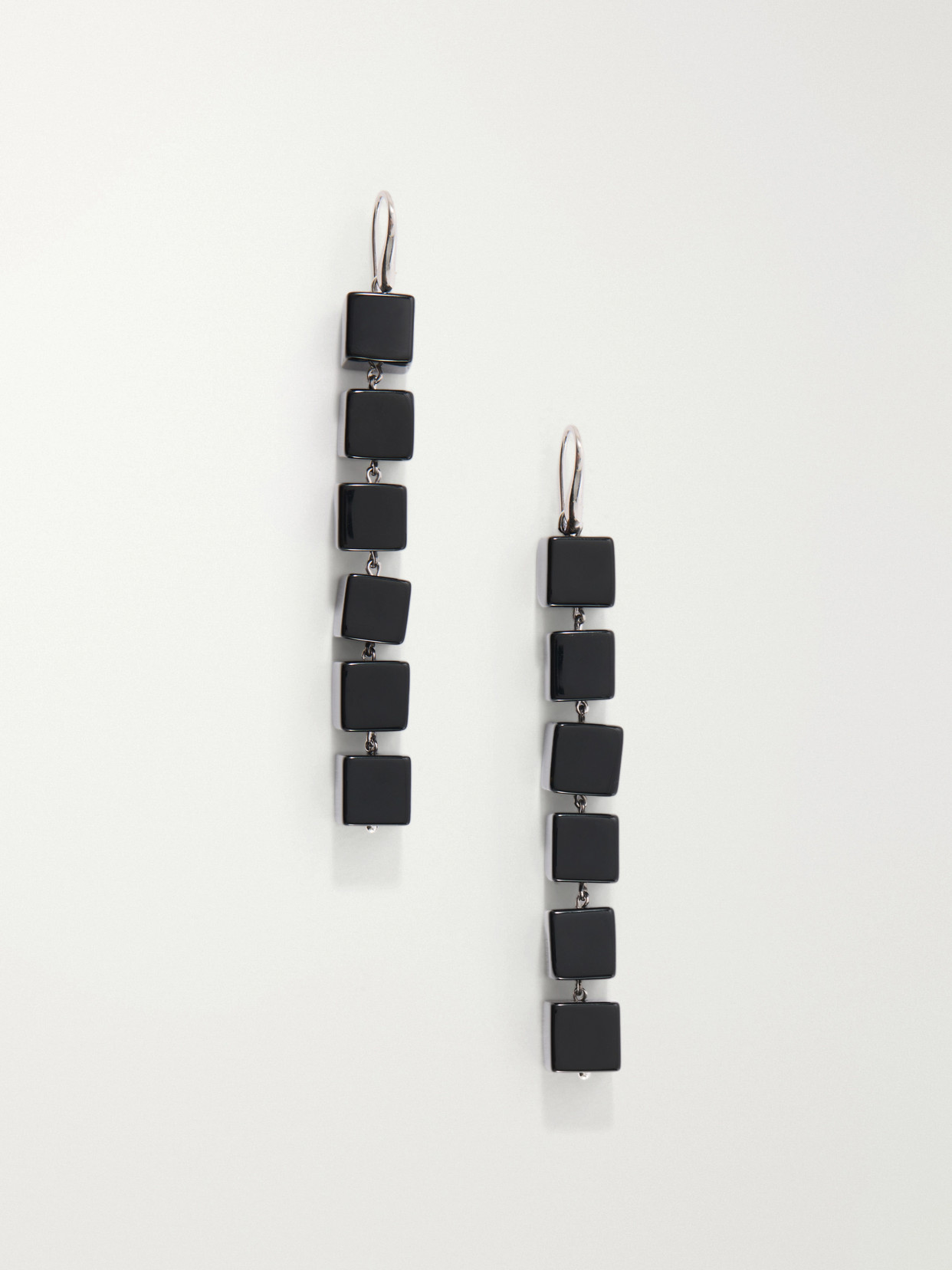 Le Sundial Tina Sterling Silver Onyx Earrings In Black