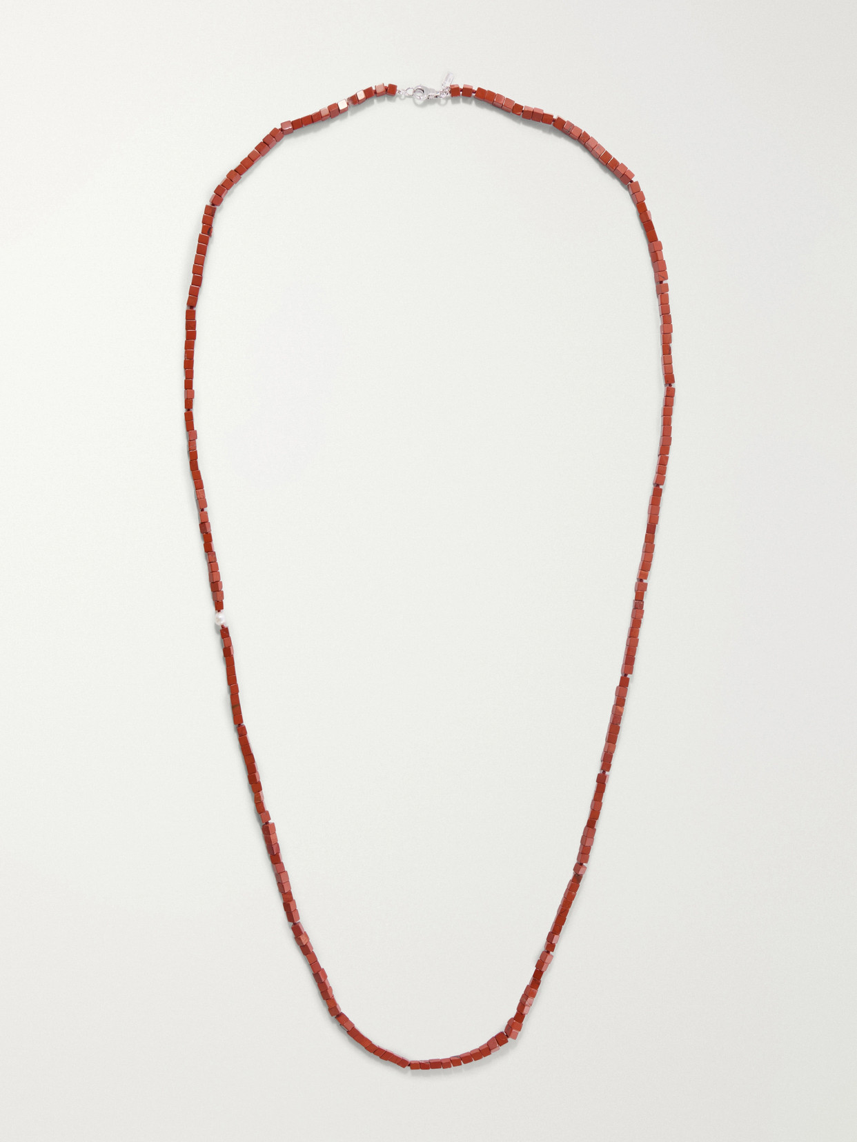 Le Sundial Ines Sterling Silver, Jasper And Pearl Necklace In Brown