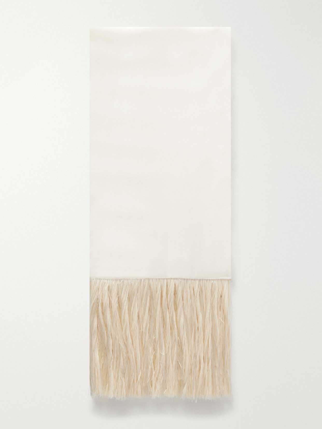 Le Sundial The Opera Fringed Silk Scarf In Neutrals