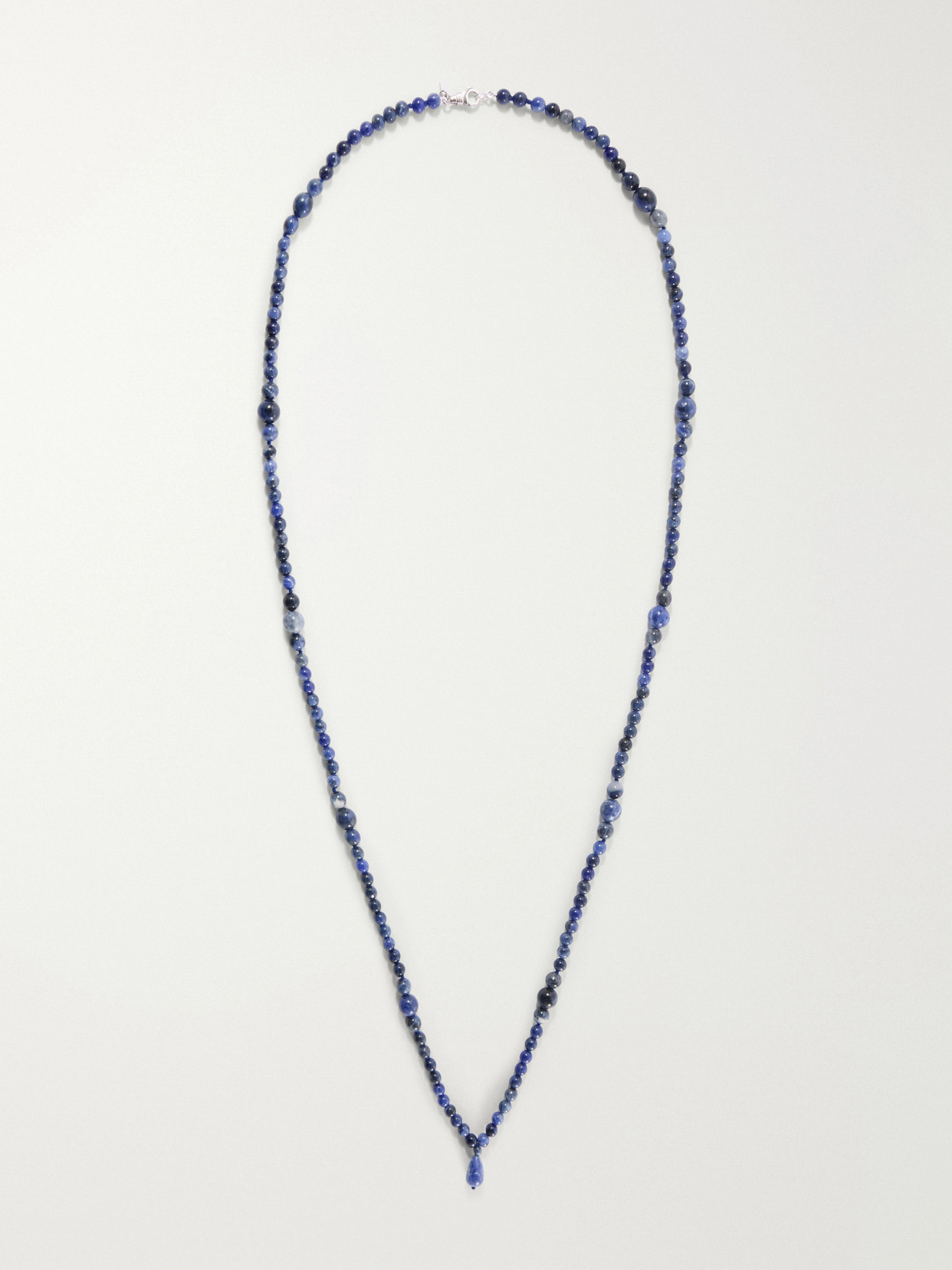 Le Sundial Wave Sterling Silver And Sodalite Beaded Necklace In Orange
