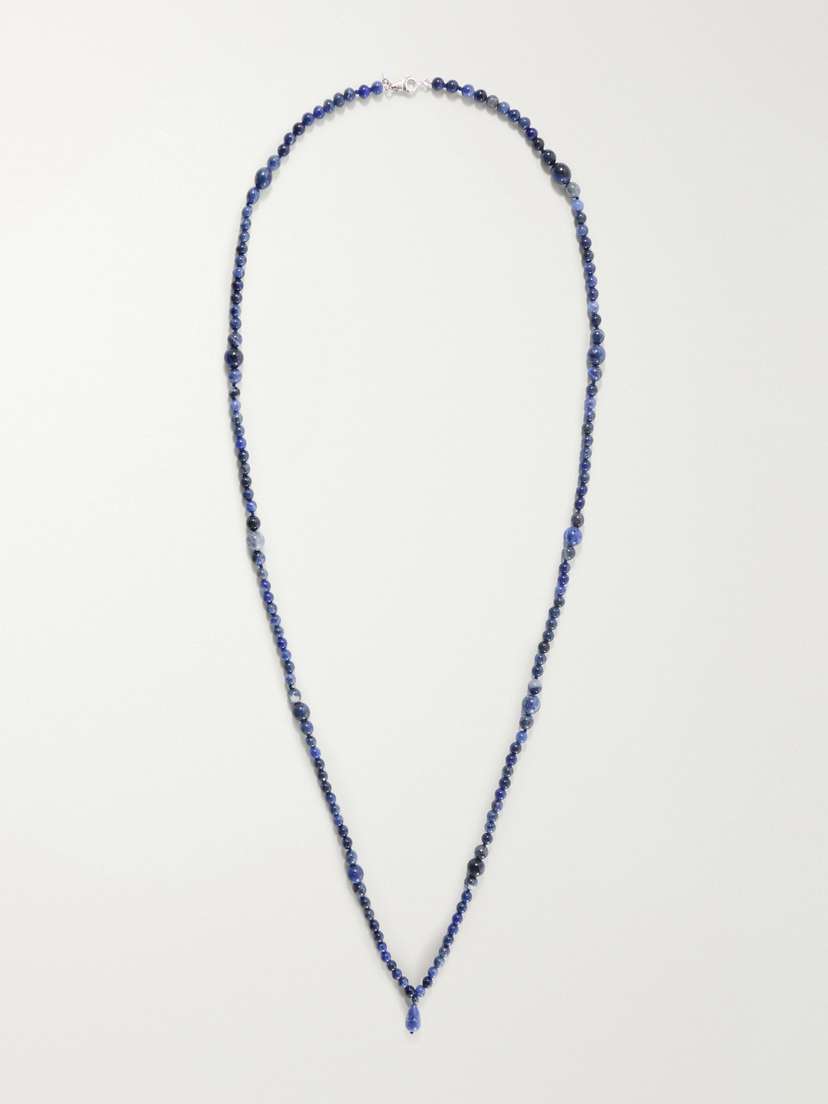 Le Sundial Wave Sterling Silver And Sodalite Beaded Necklace - Women's Jewelry And Watches