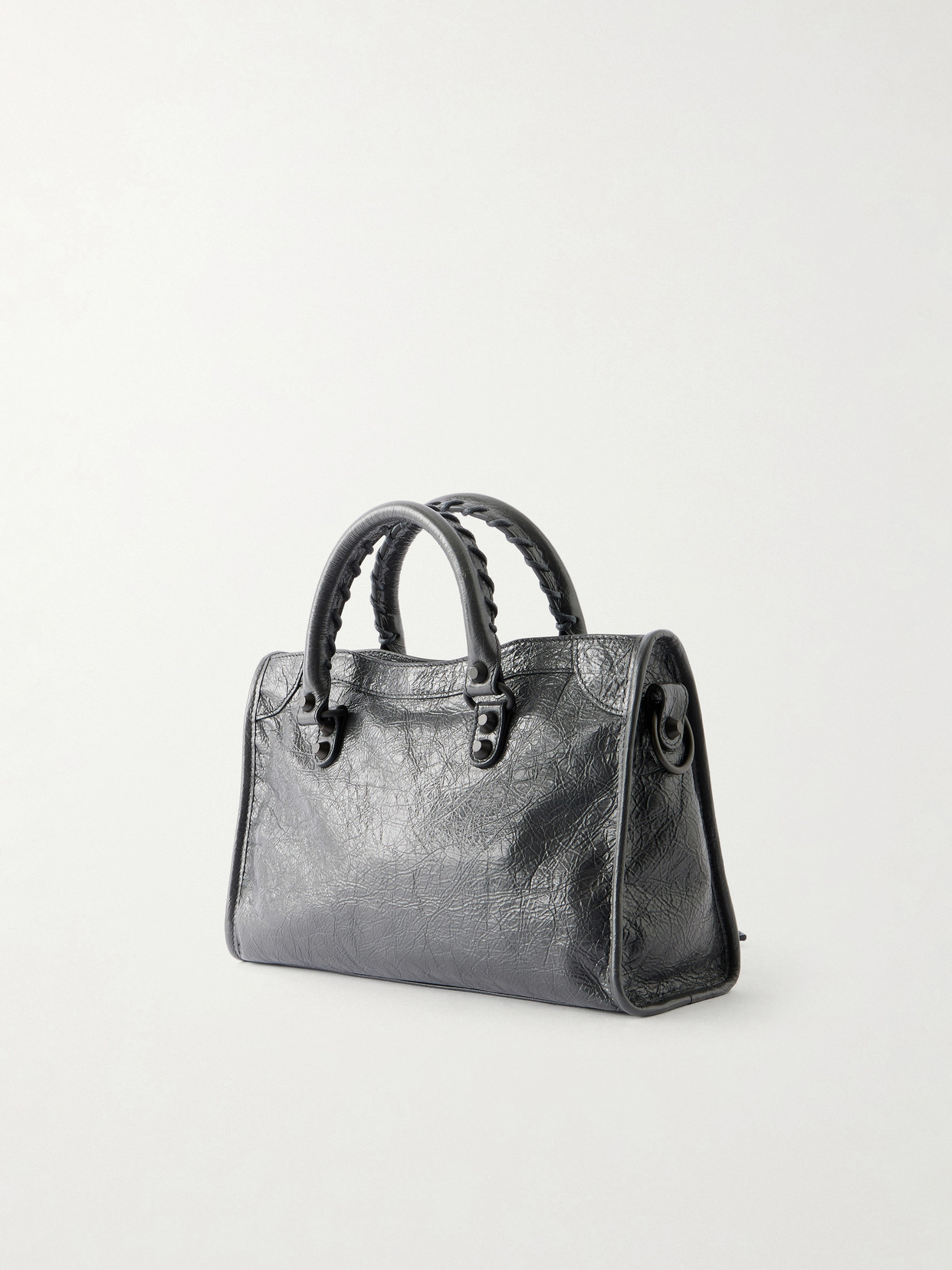 Le City Small Embellished Textured-Leather Tote