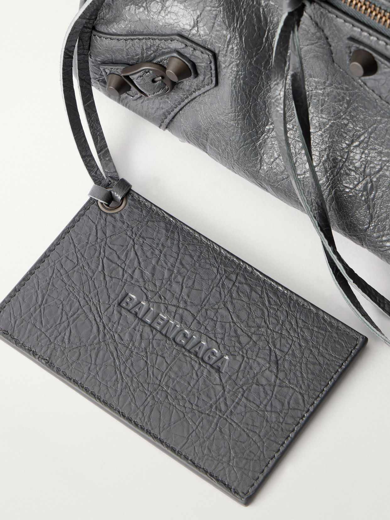 Le City Small Embellished Textured-Leather Tote