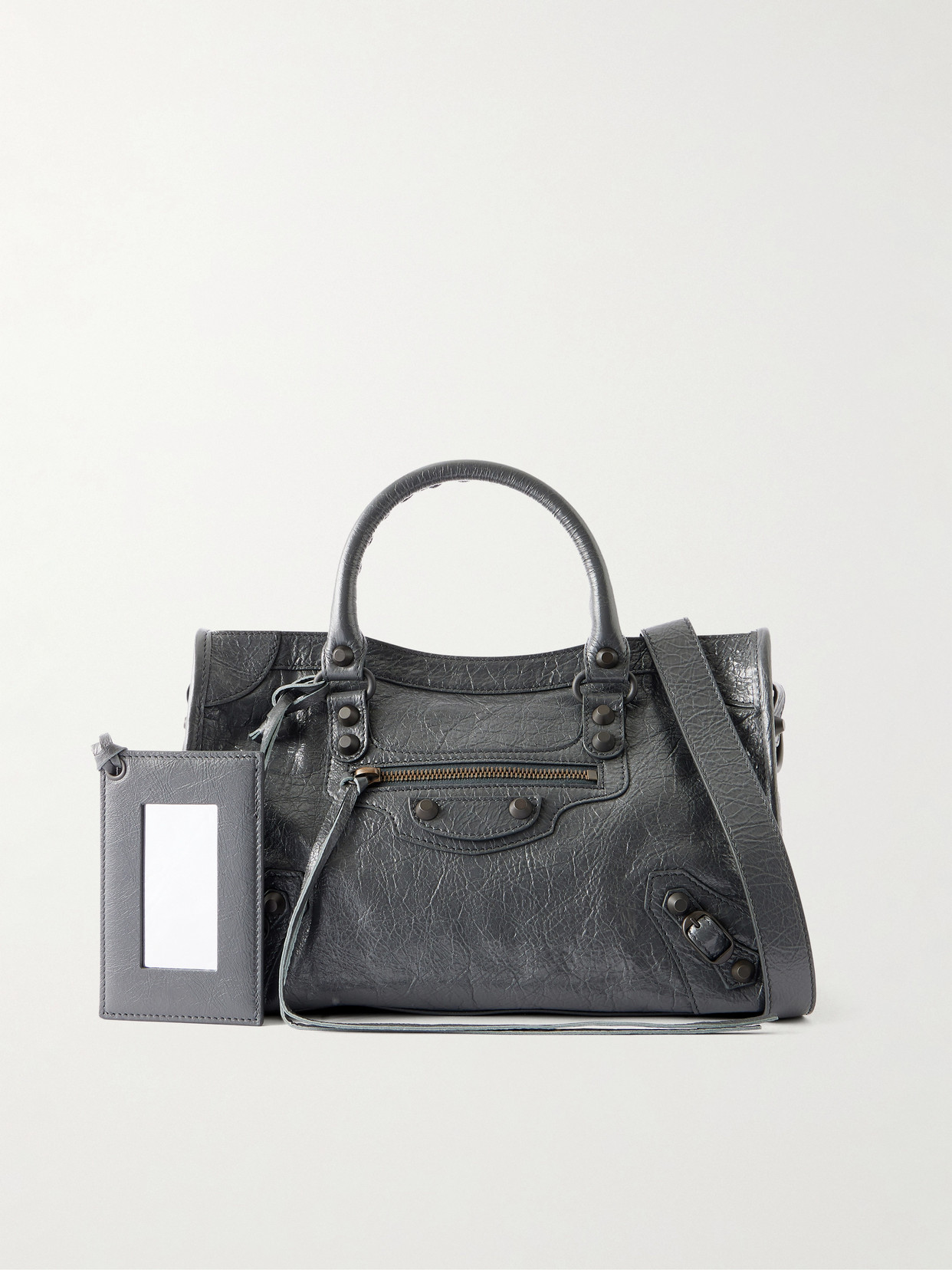 Le City Small Embellished Textured-Leather Tote