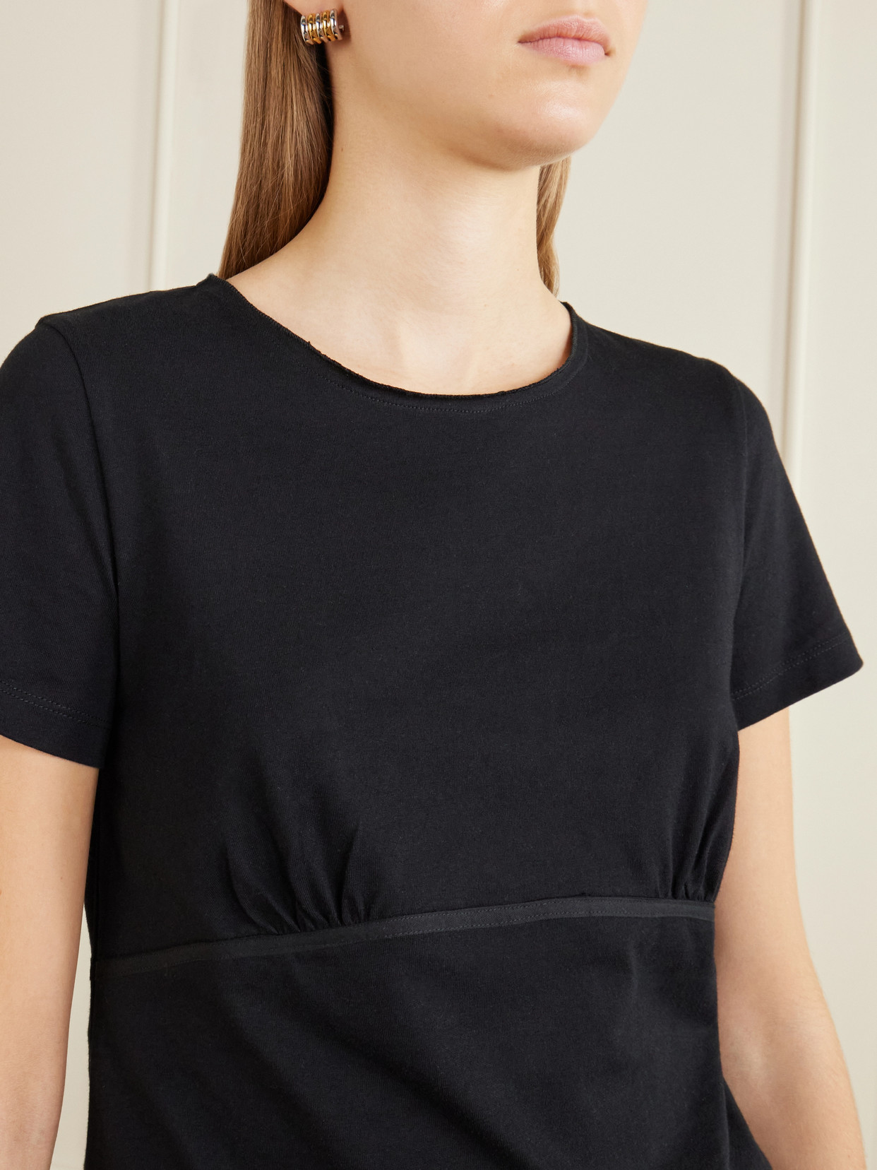 Gathered Organic-Cotton T-Shirt