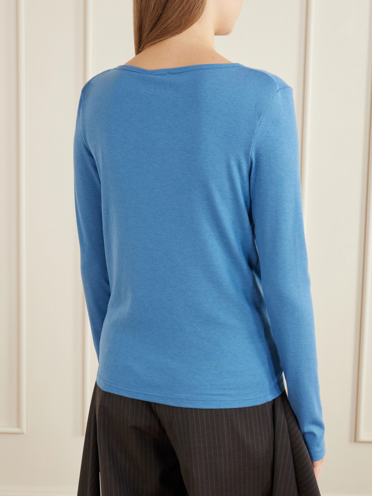 Button-Detail Ribbed Lyocell And Wool-Blend T-Shirt