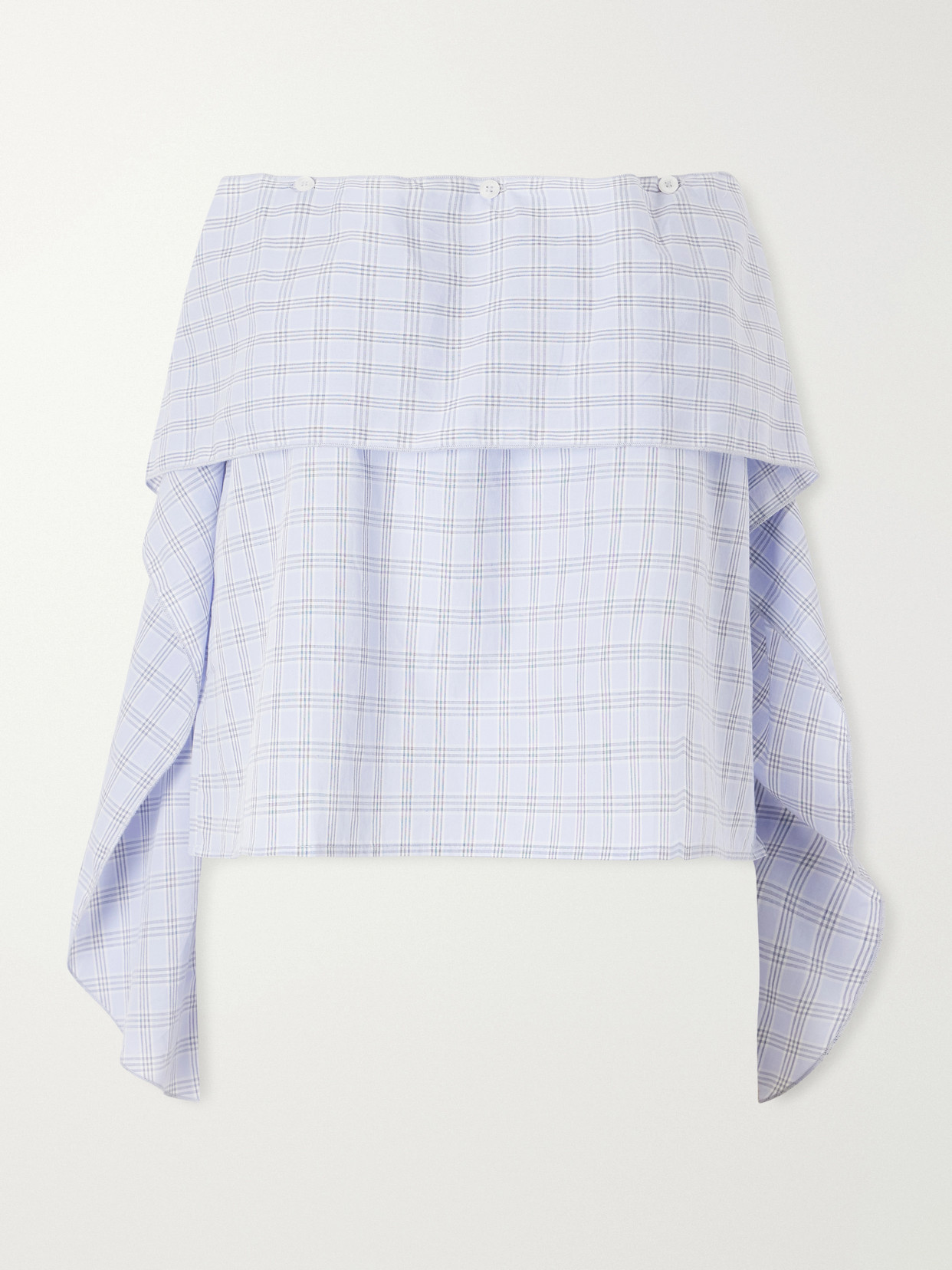 Deiji Studios Flow Checked Organic Cotton Blouse In Blue