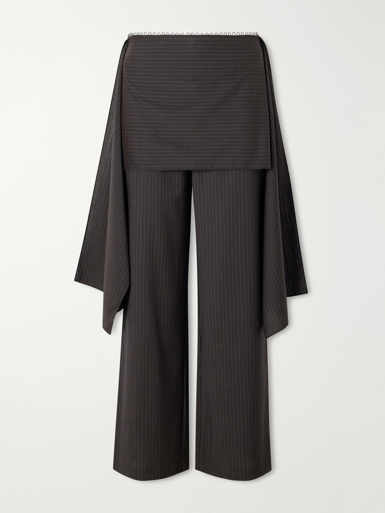 Deiji Studios Striped Wool Flared Pants In Blue