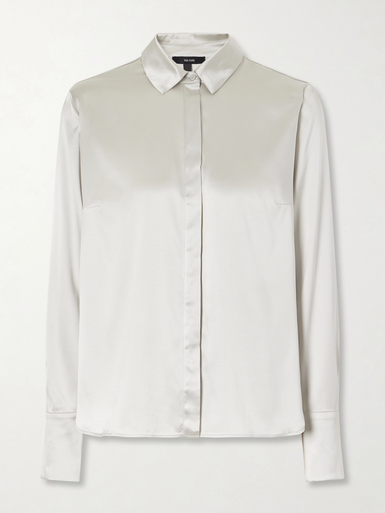The Park Bonnie Silk-blend Shirt In Gray