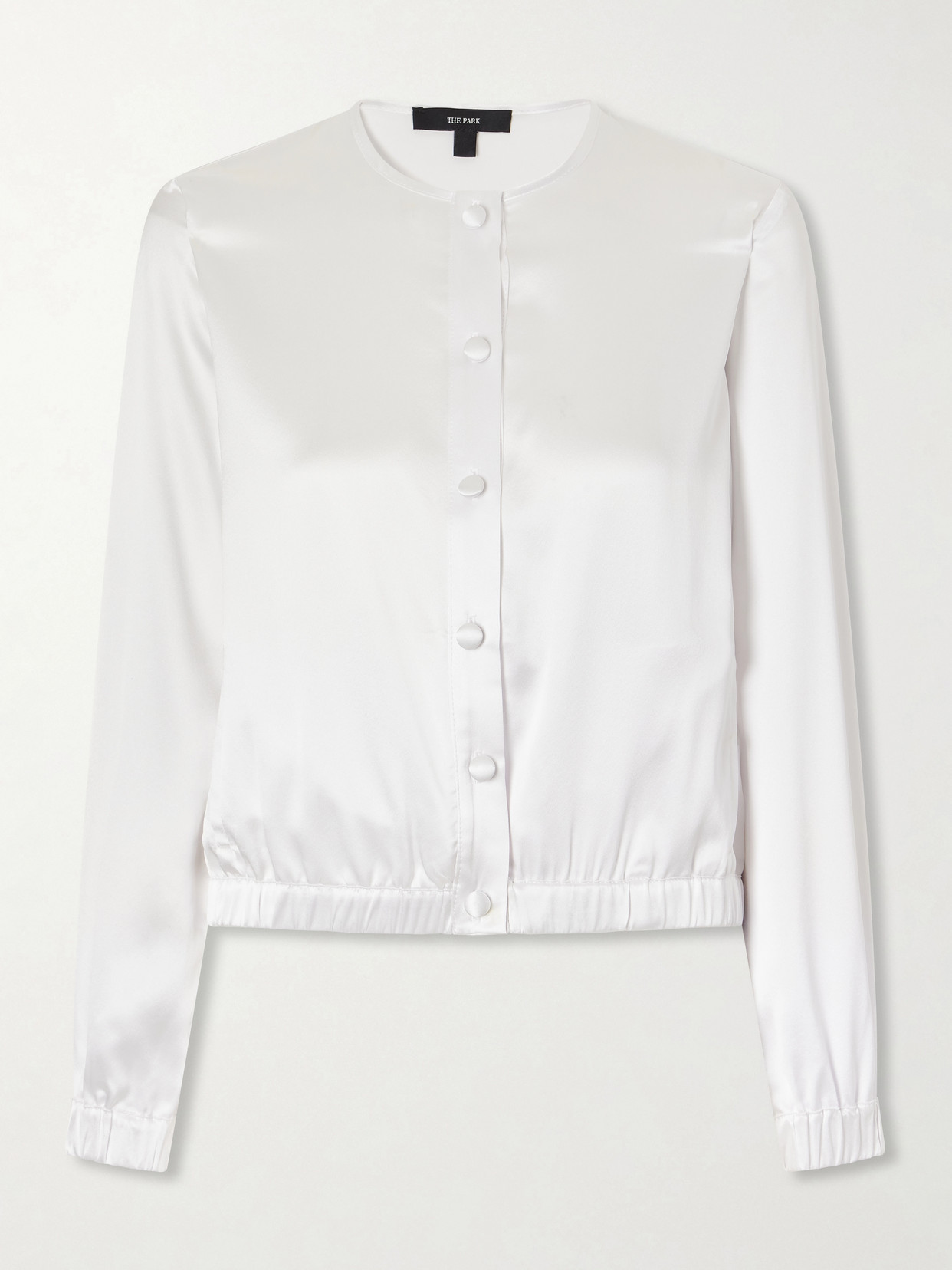 The Park Kelly Cropped Silk Jacket In White