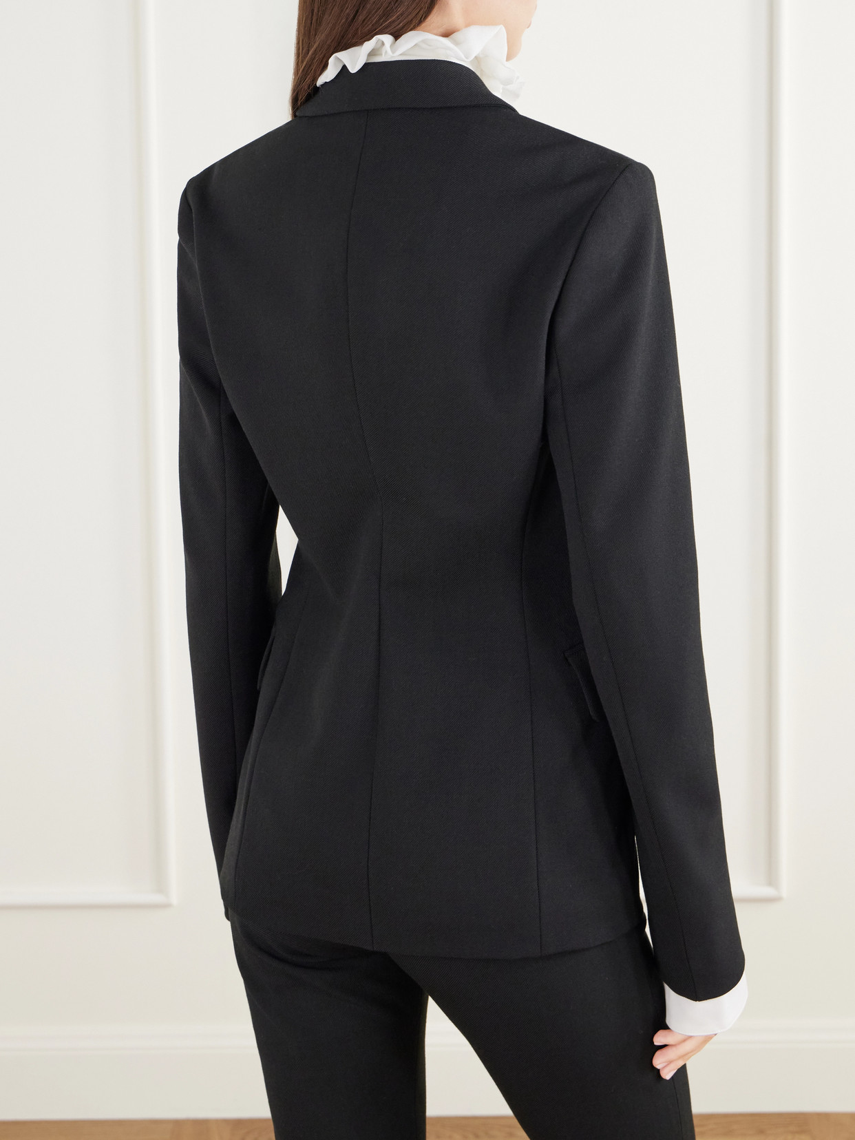 Acne Studios Asymmetric Twill Blazer In Black