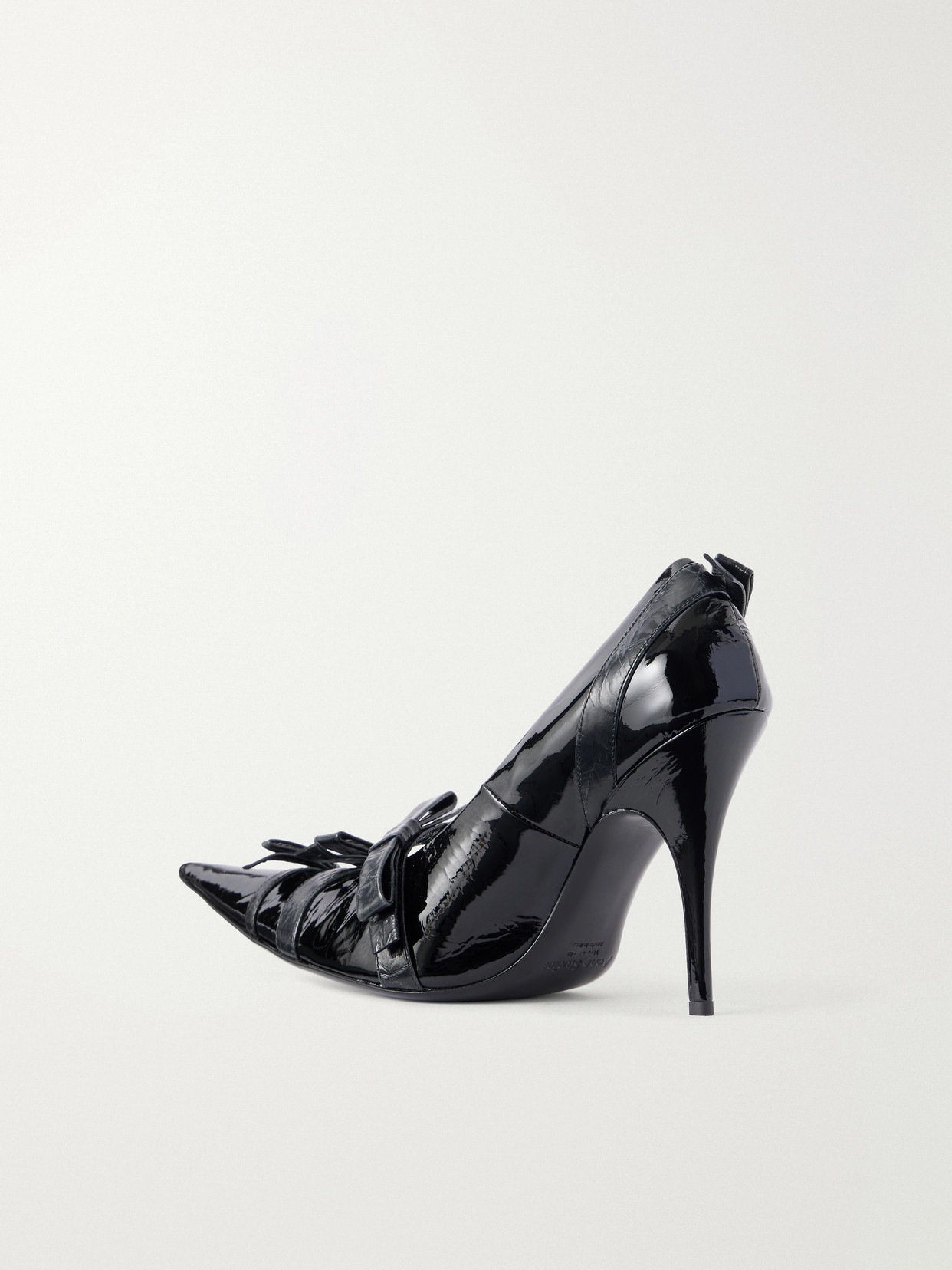 110 Bow-Detailed Crinkled Pumps