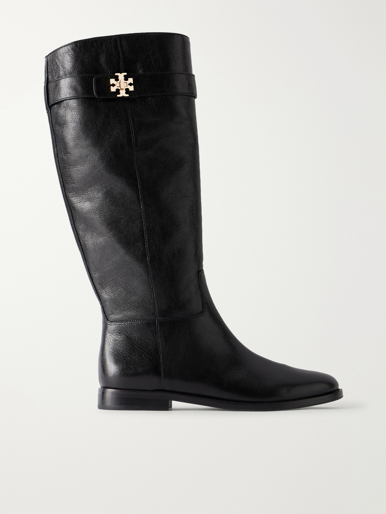 Tory Burch Fellini Leather Knee Boots In Black