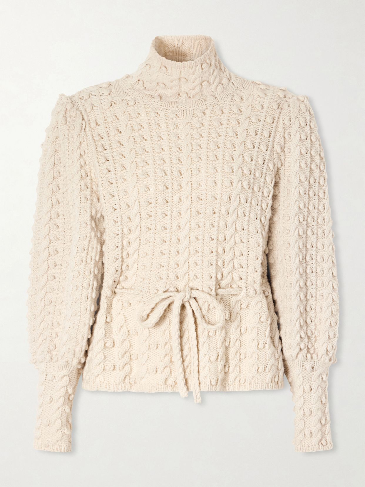 valiant tie detailed knitted wool sweater
