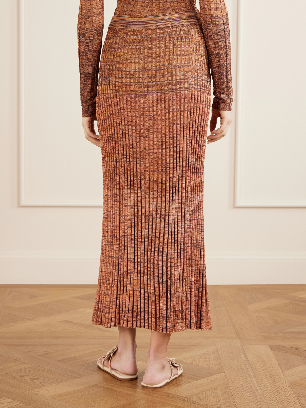 Mouline Ribbed-Knit Midi