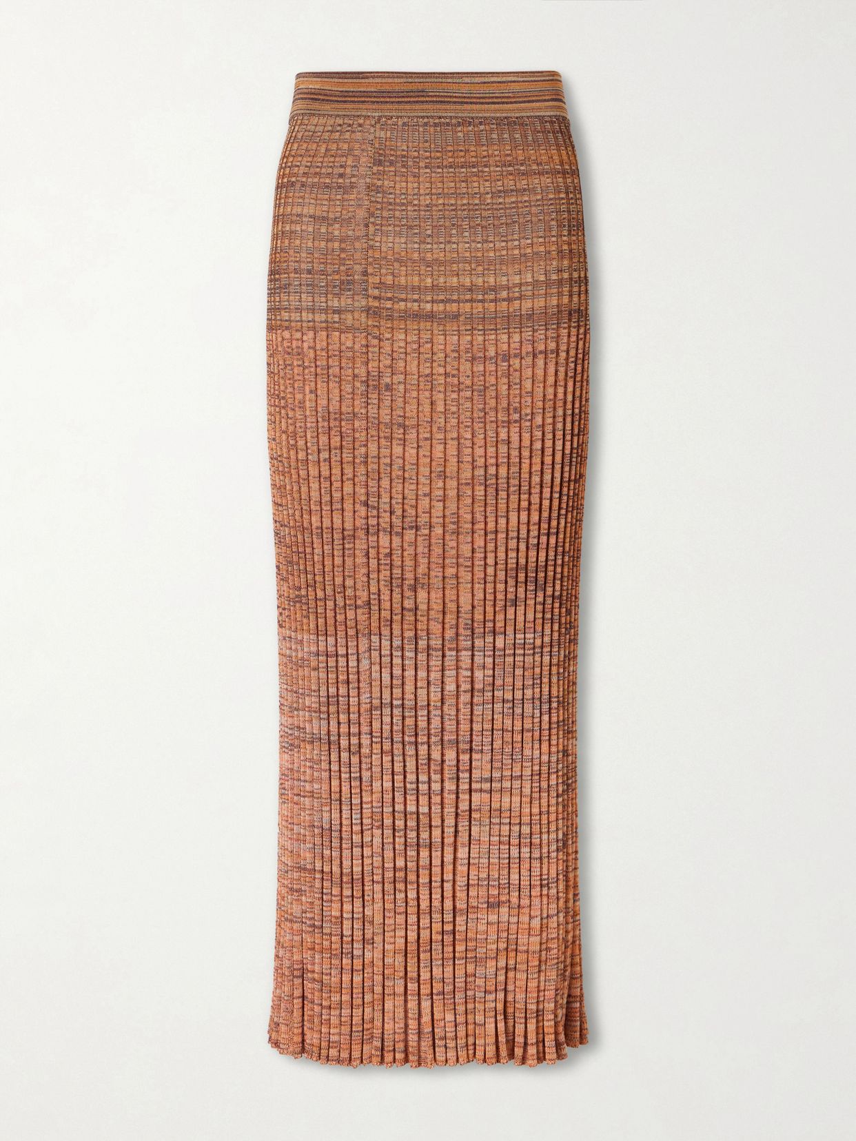mouline ribbed knit midi skirt
