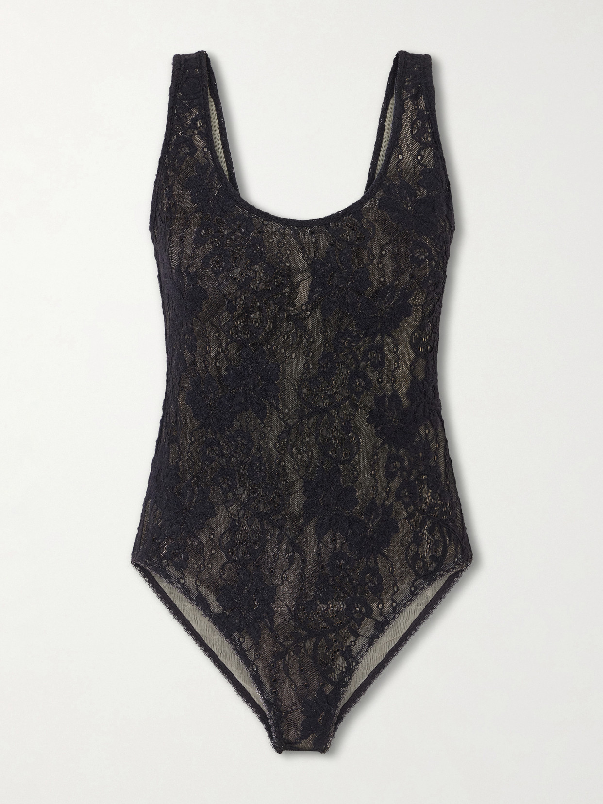 Zimmermann Stretch-lace Bodysuit In Black