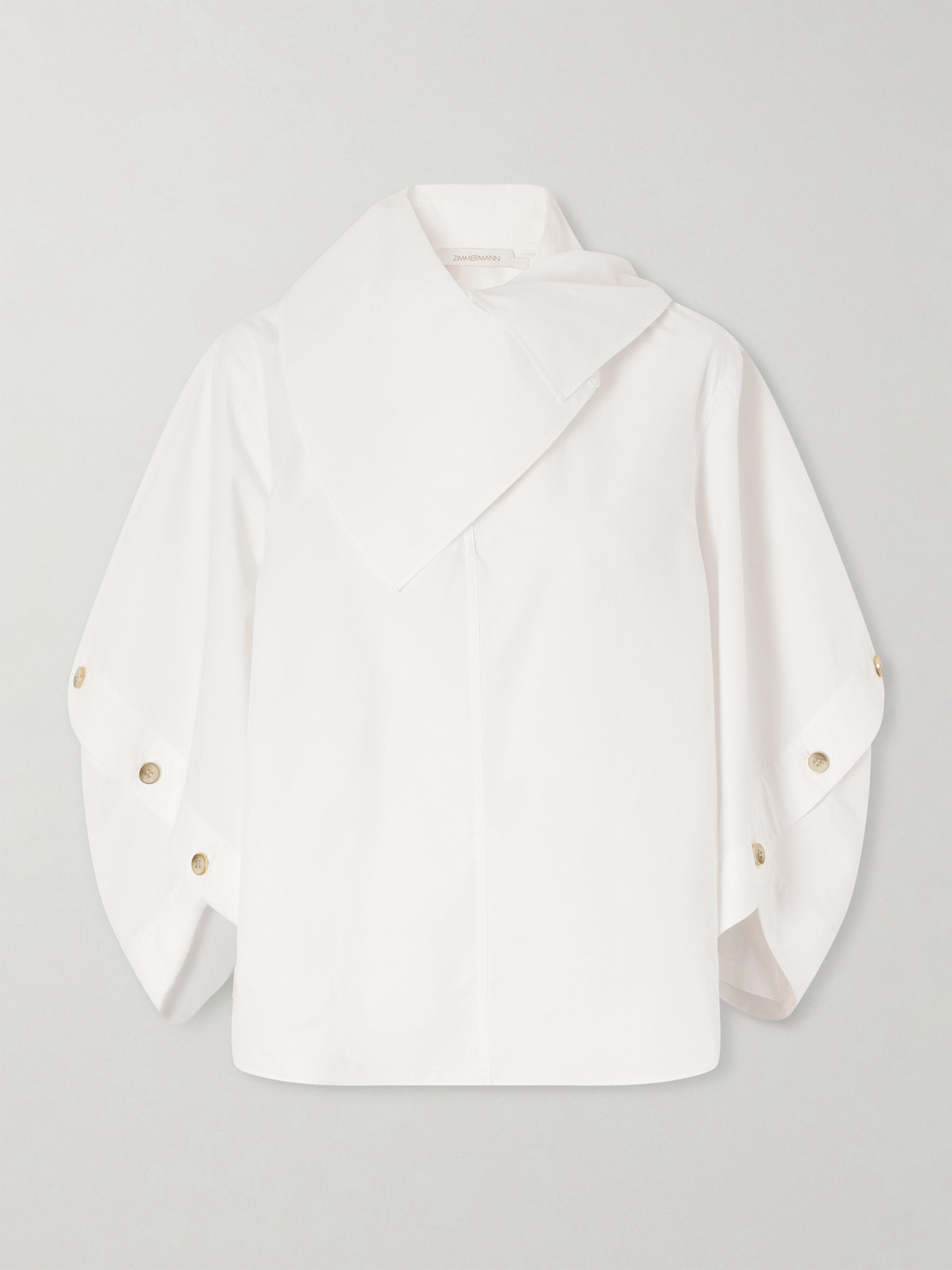 Zimmermann Valiant Utility Cotton Shirt In Neutrals