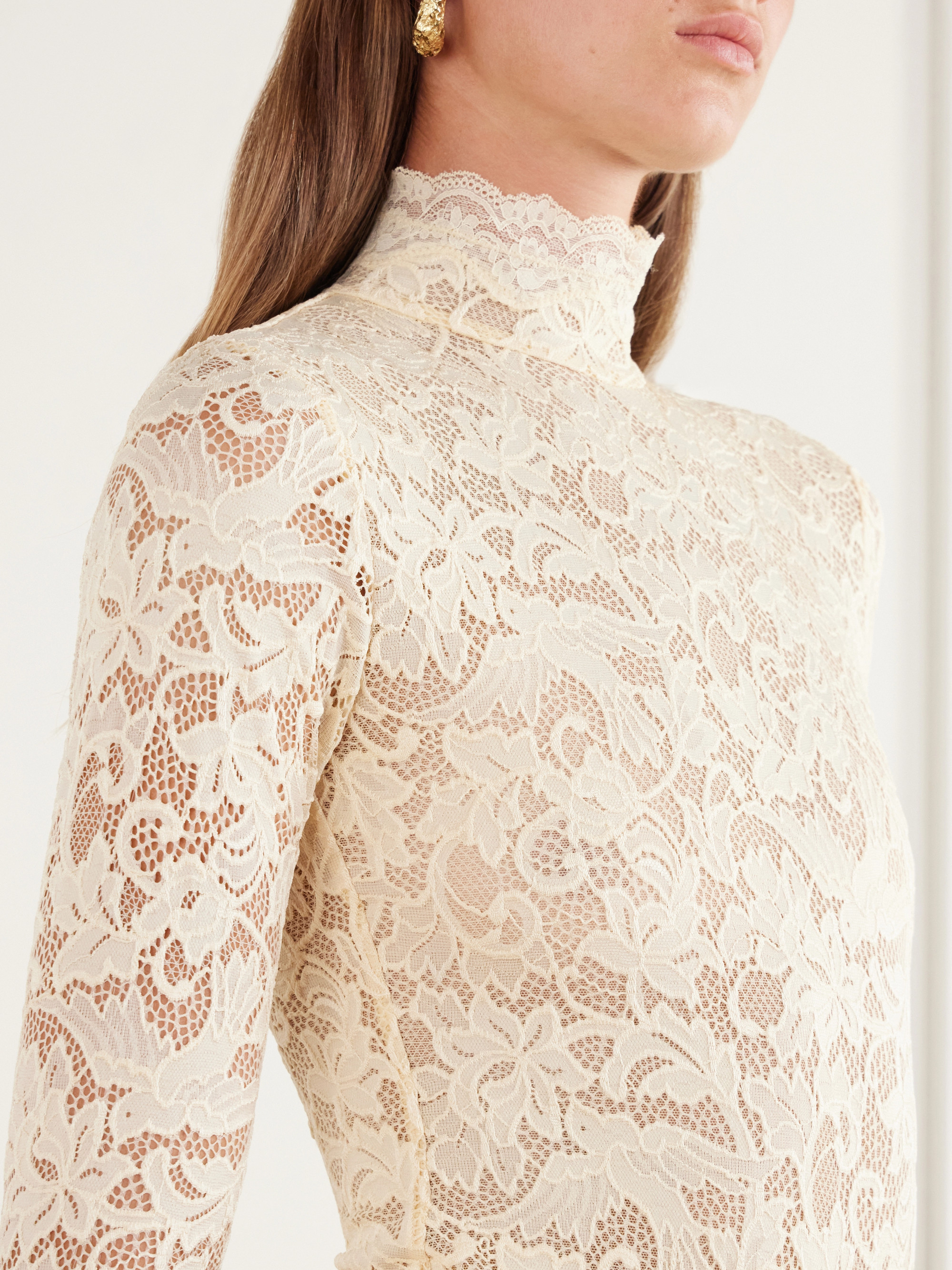 Zimmermann Corded lace turtleneck bodysuit