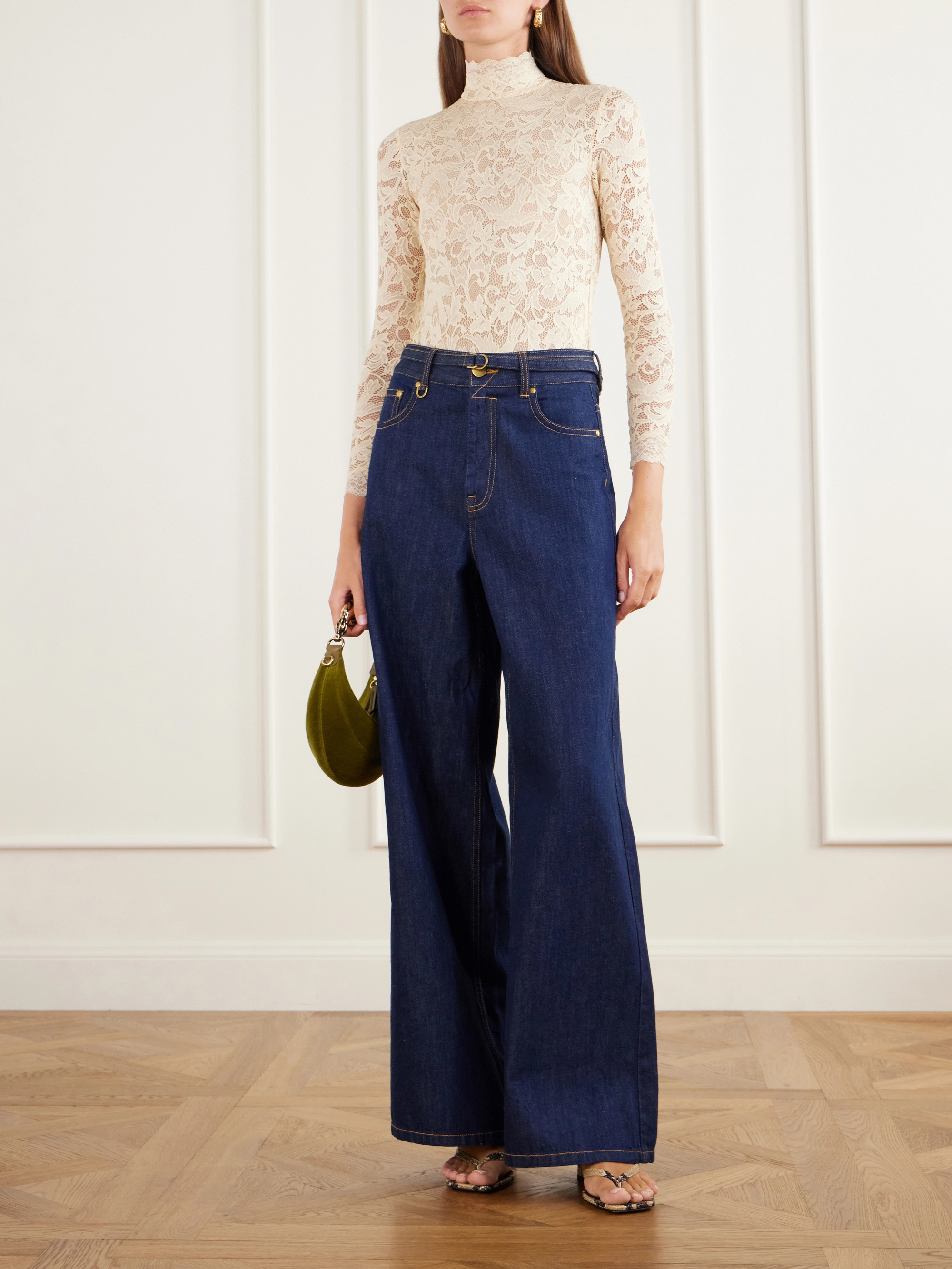 Zimmermann Corded lace turtleneck bodysuit