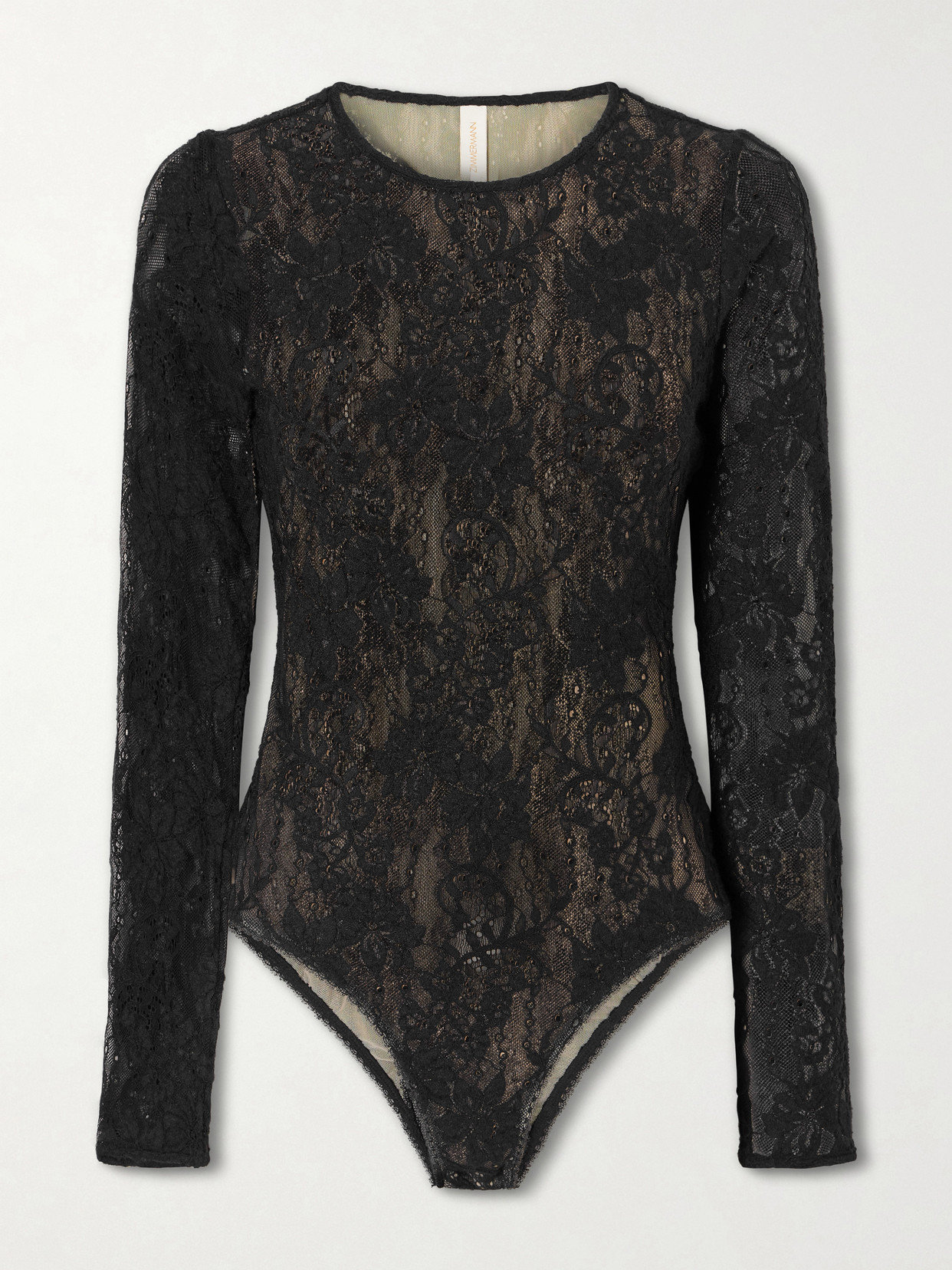 Zimmermann Stretch-lace Bodysuit In Black