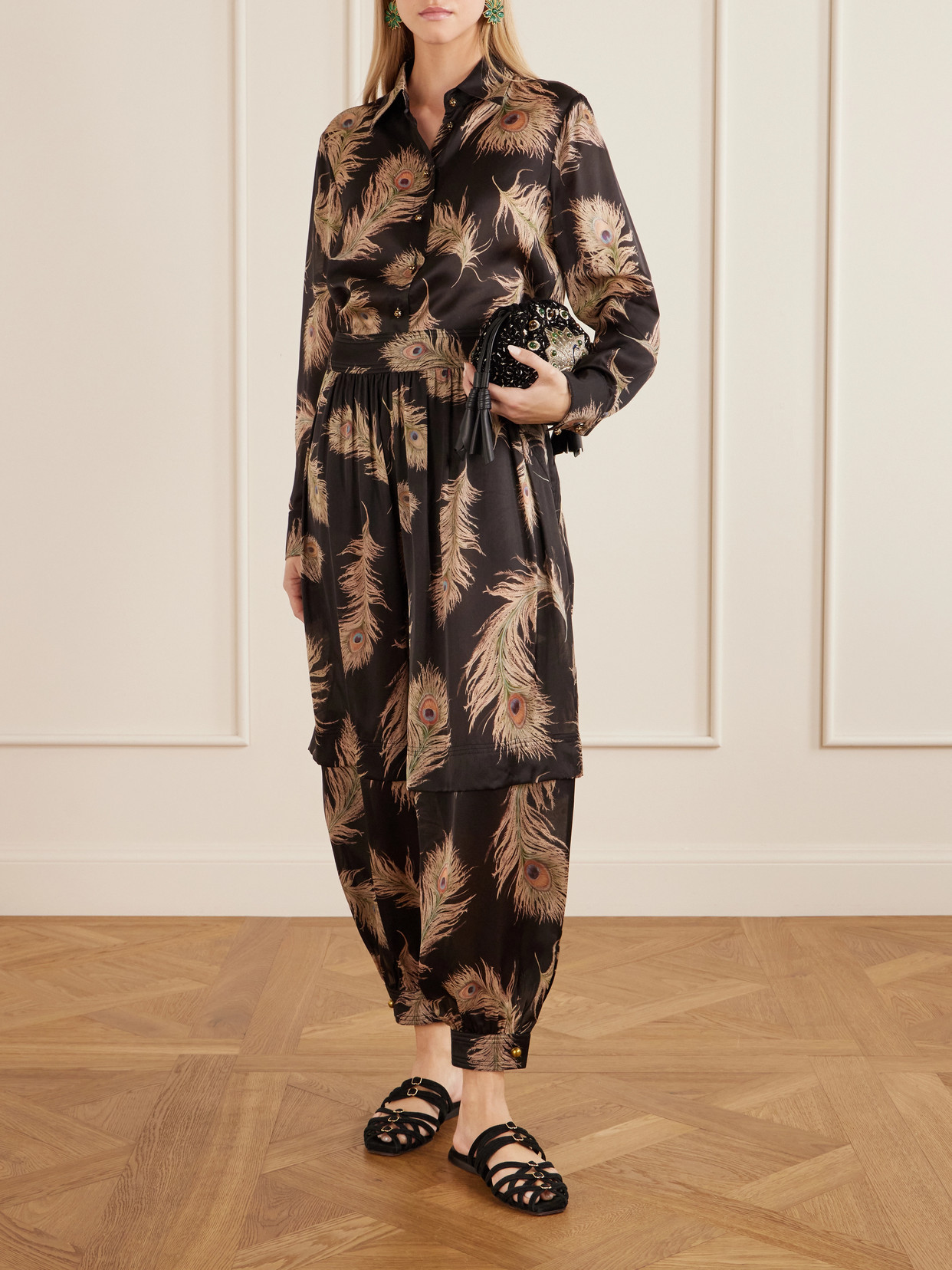 Zimmermann Valiant Harem Floral-print Silk Pants In Brown