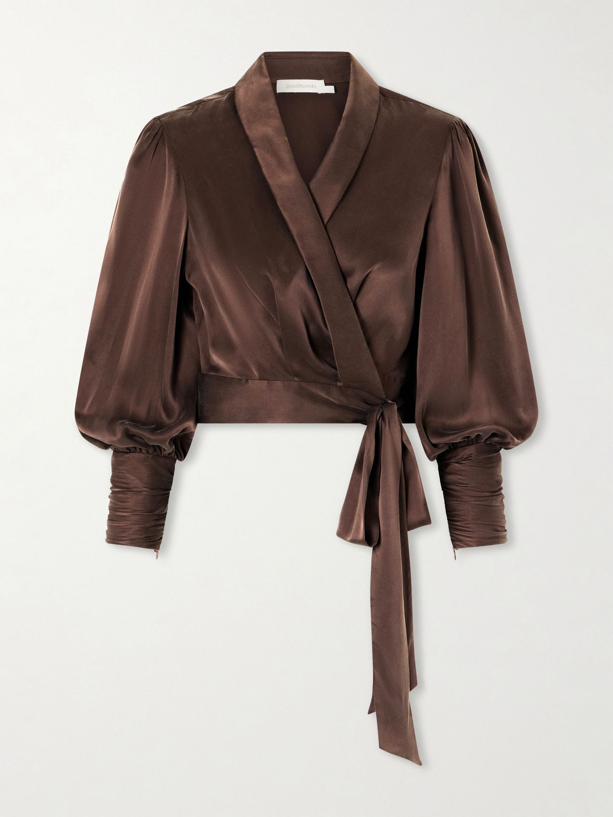 knot detailed silk satin blouse