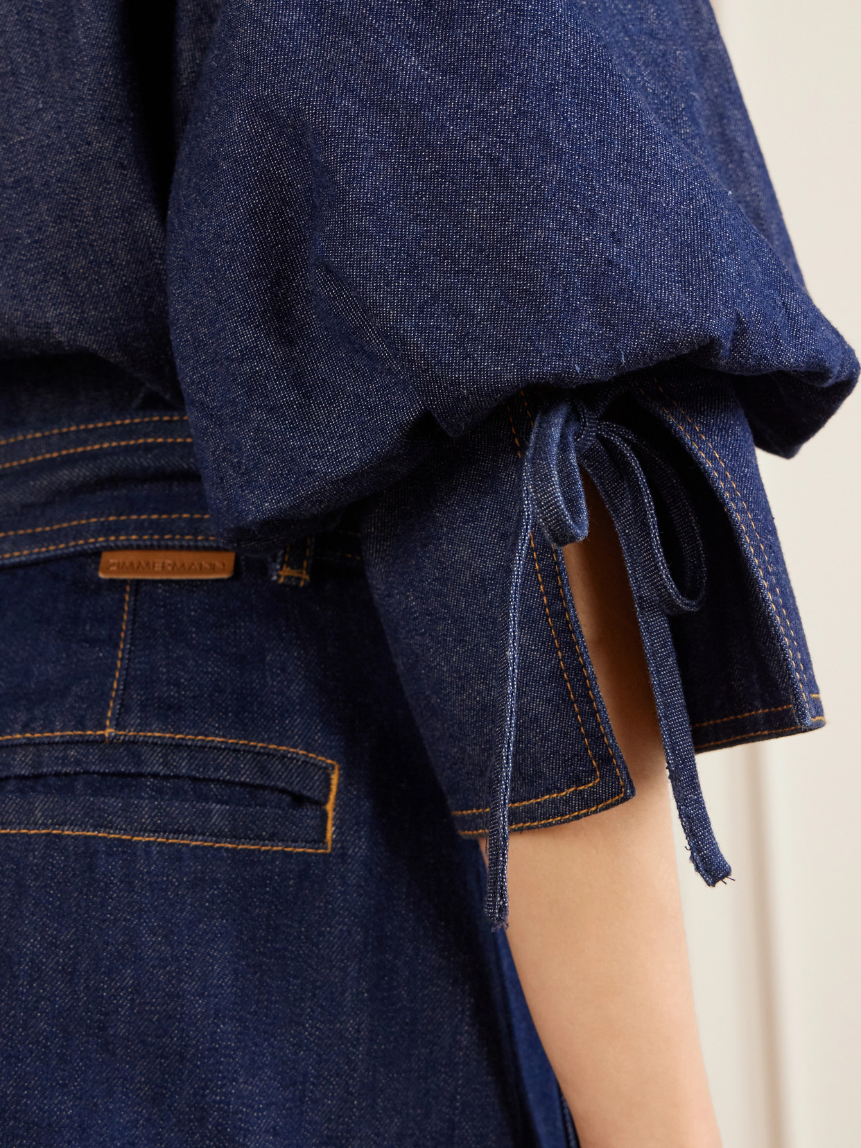 Gathered Denim Shirt