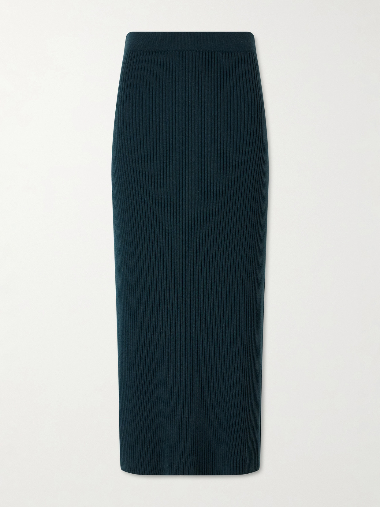 Zimmermann Valiant Knit Wool Midi Skirt In Green