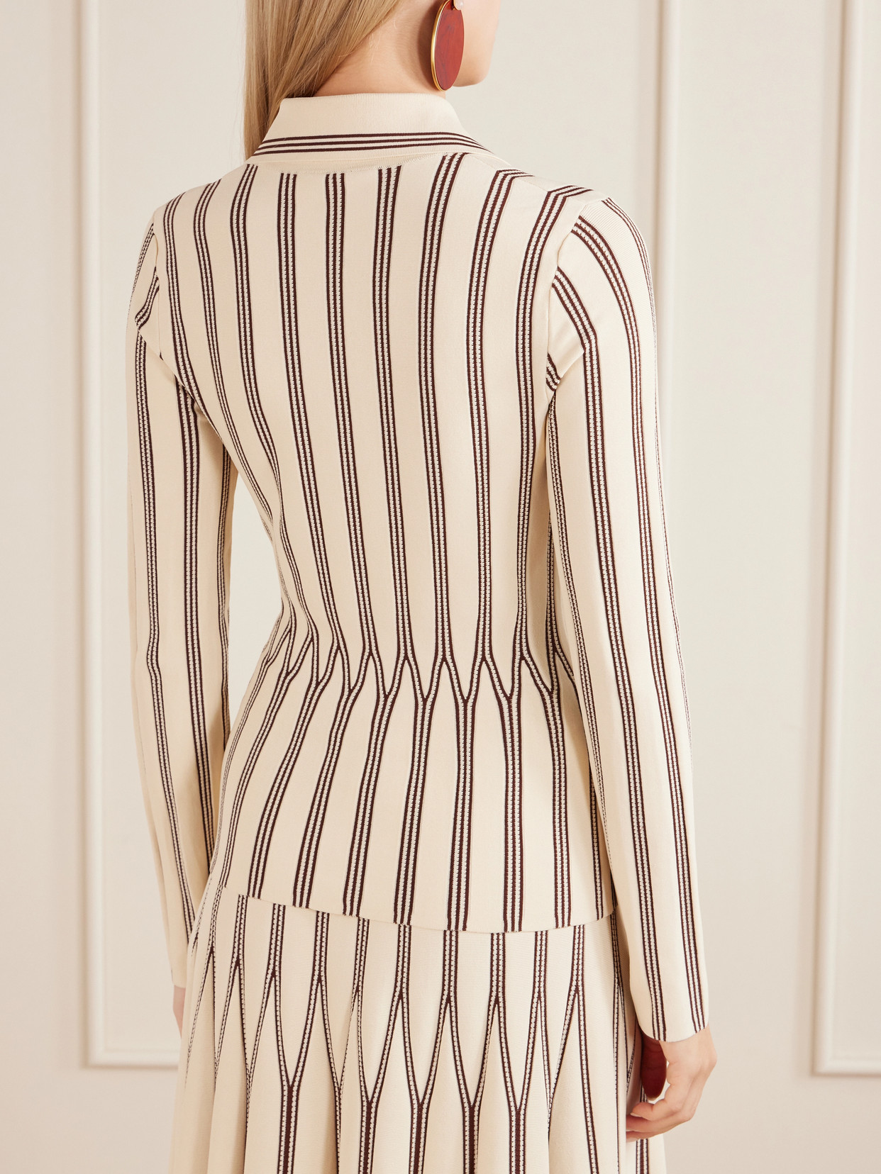 Valiant Striped Knitted Polo Sweater