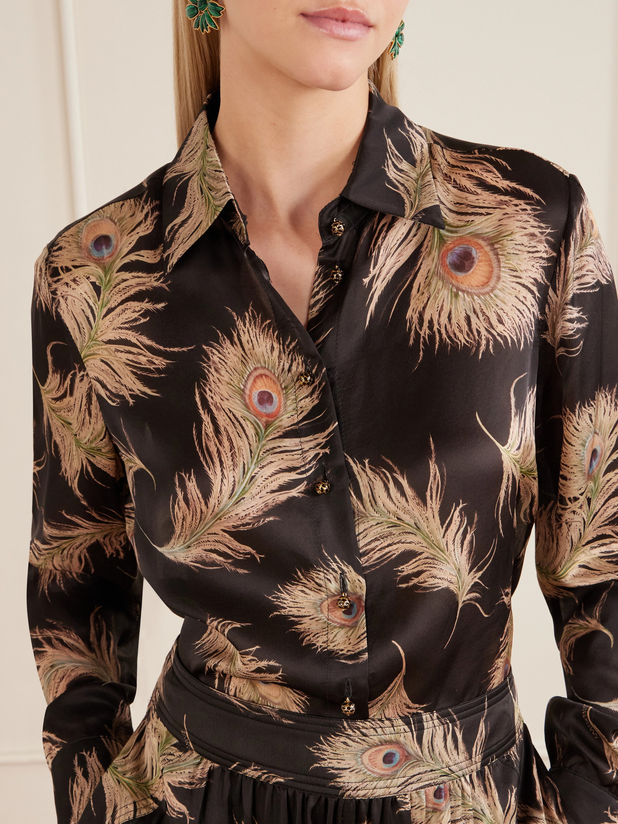 Valiant Printed Silk-Satin Shirt
