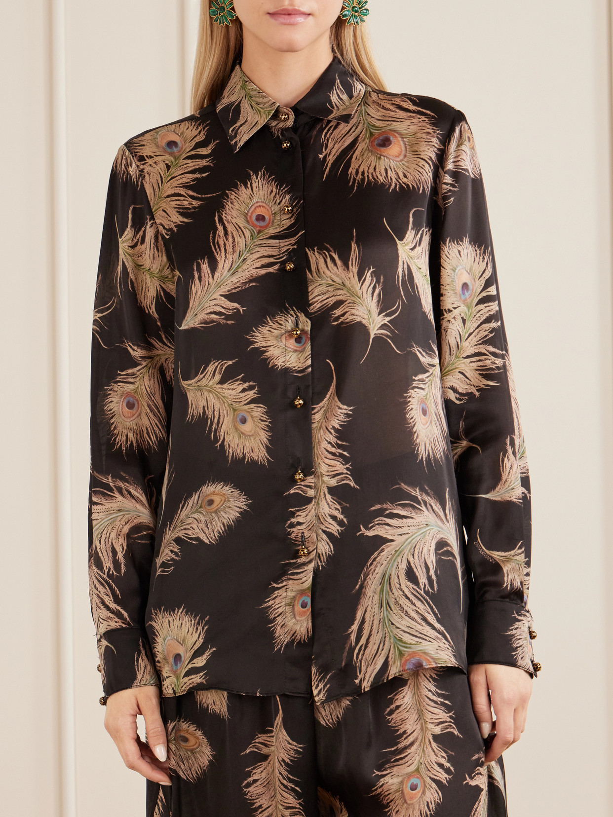 Valiant Printed Silk-Satin Shirt