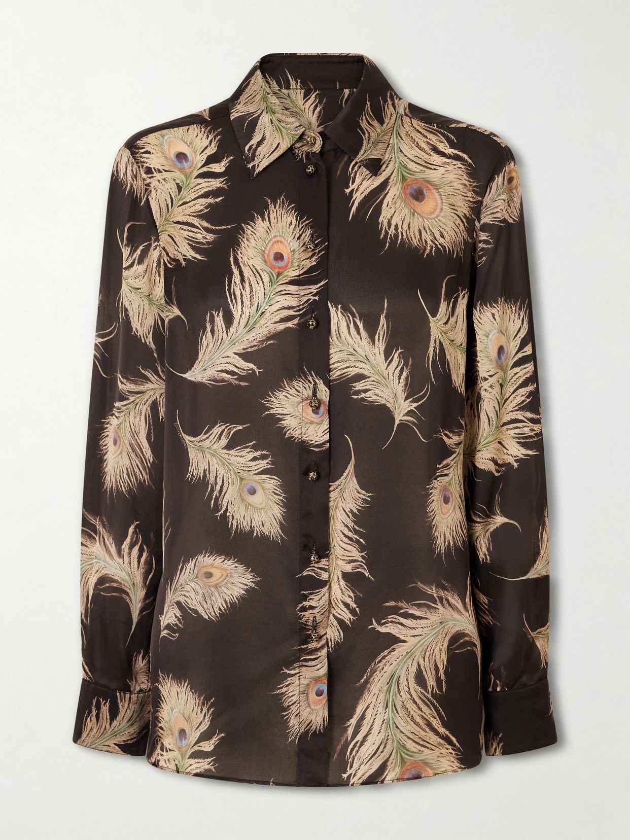Valiant printed silk-satin shirt