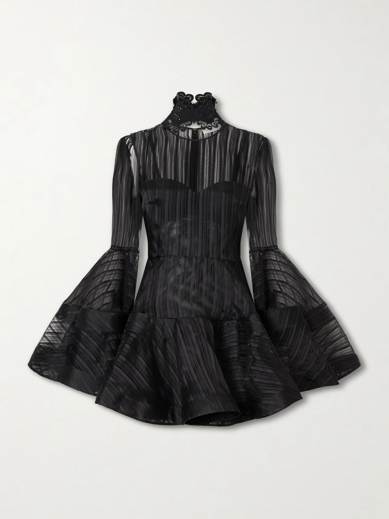 valiant lantern silk chiffon mini dress