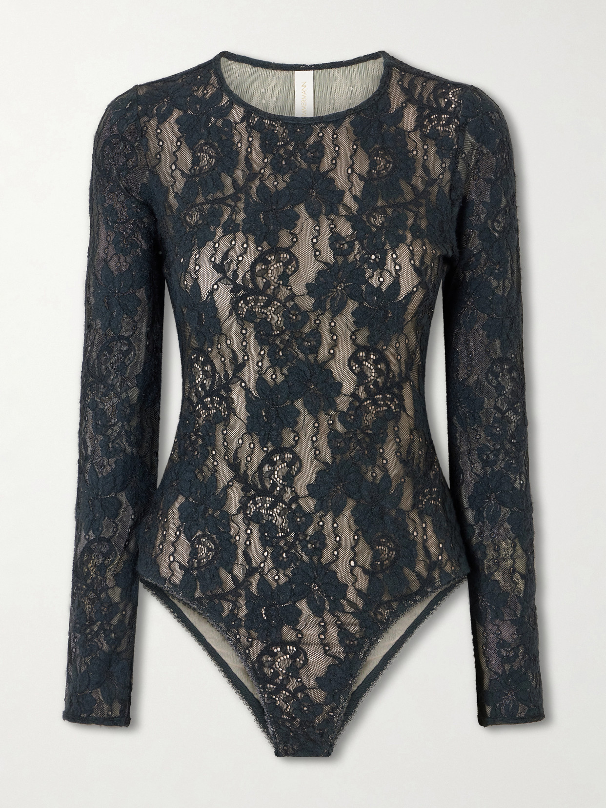 Zimmermann Stretch-lace Bodysuit In Green