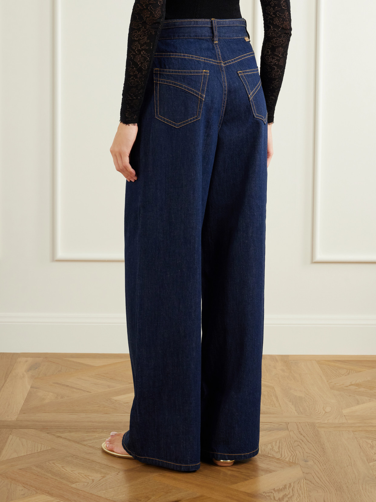 Belted Flared Jeans