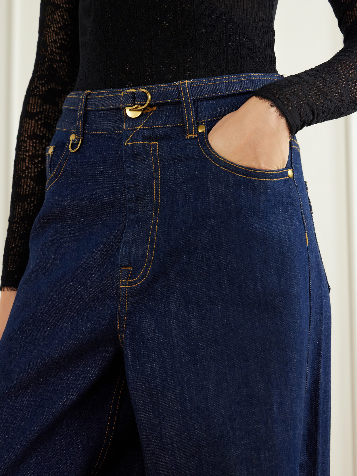 Belted Flared Jeans
