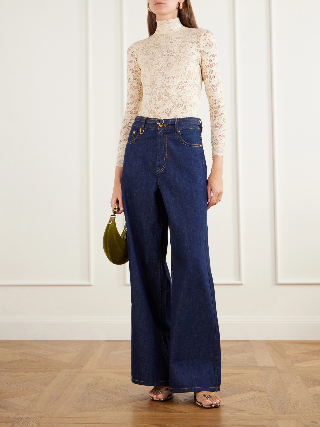 Belted Flared Jeans
