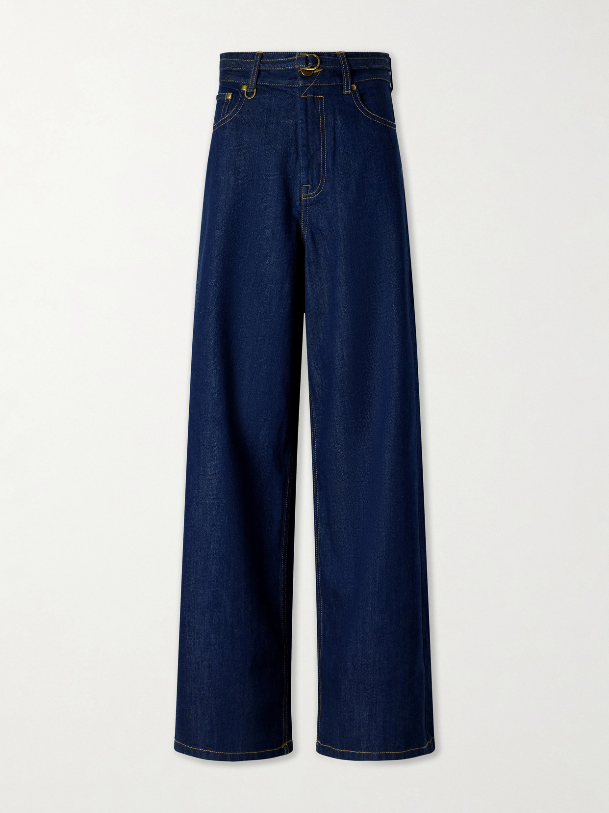 Zimmermann Belted Flared Jeans In Blue