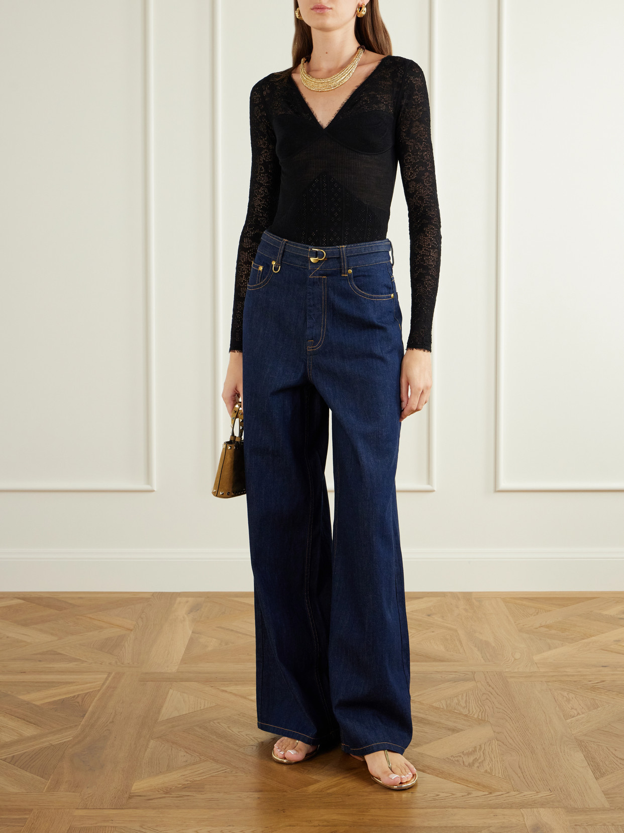Belted Flared Jeans