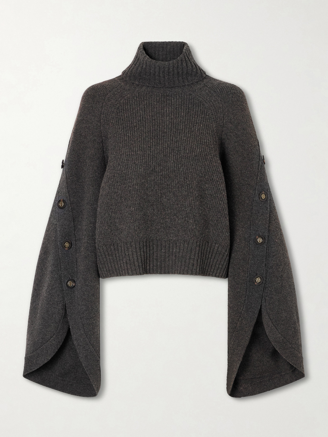 Zimmermann Valiant Merino Wool Turtleneck Sweater In Gray