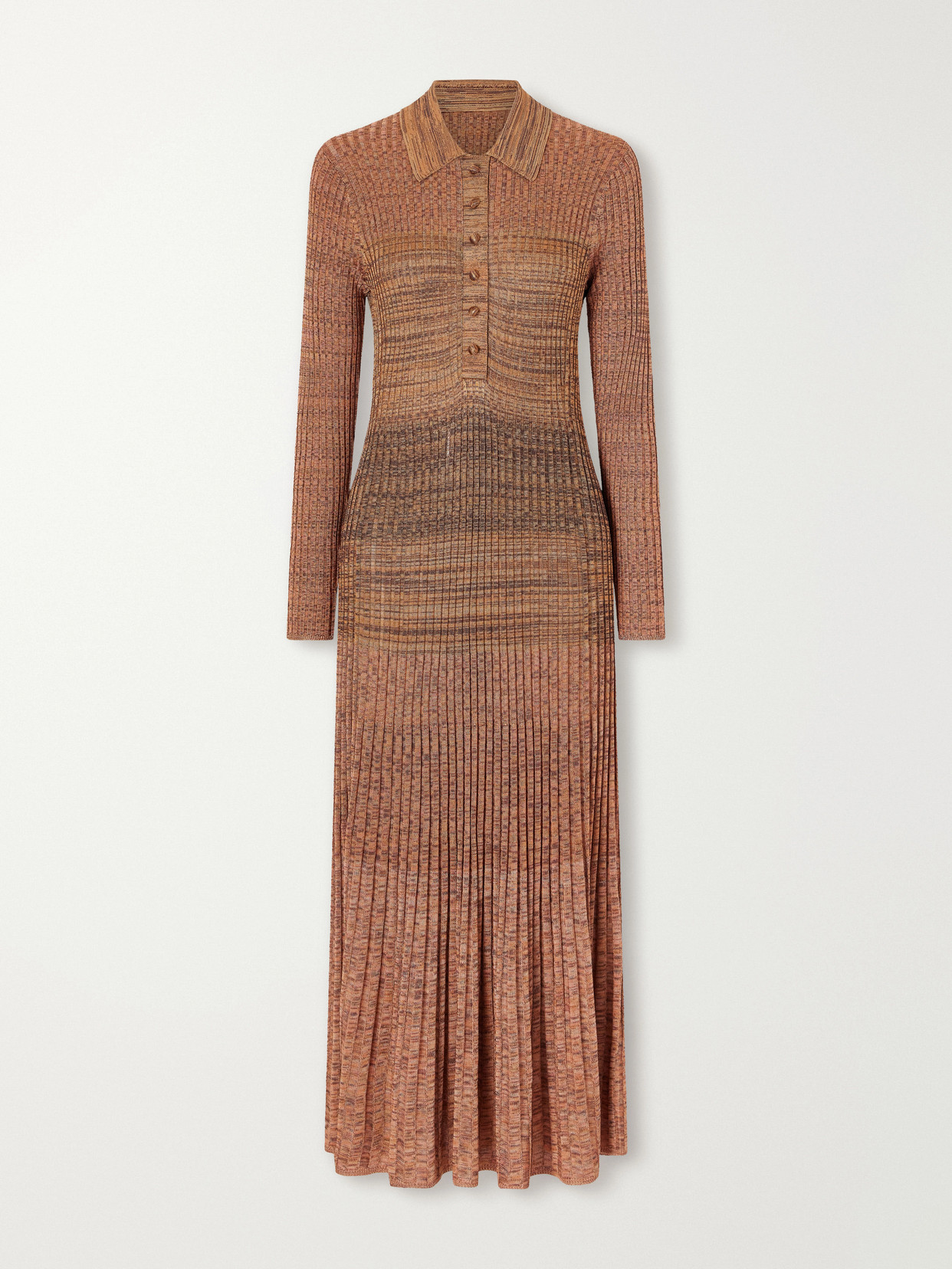 Zimmermann Mouline Ribbed Jersey Midi Dress In Brown