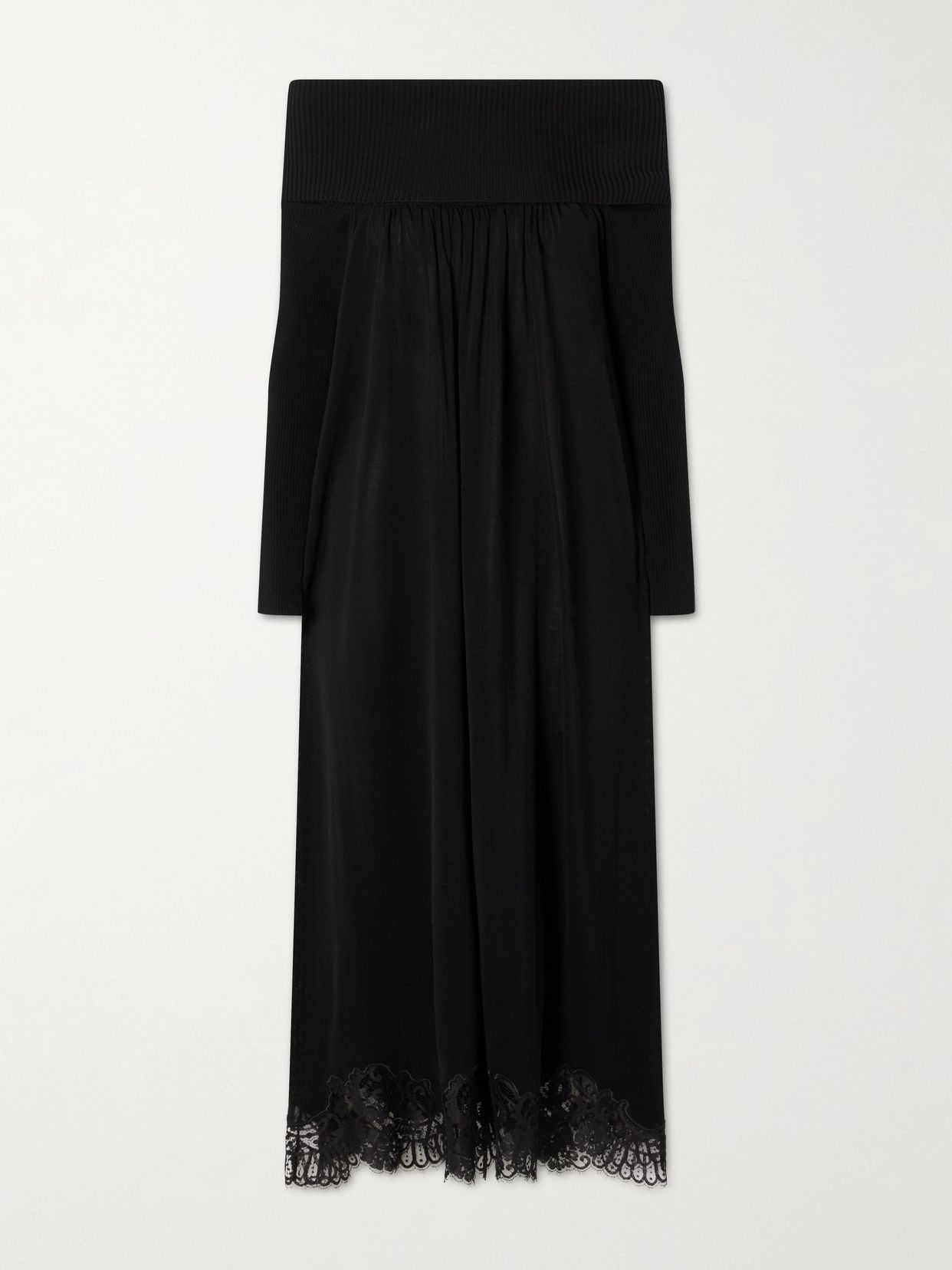 Valiant off-the-shoulder lace-trimmed TENCEL®-blend maxi dress