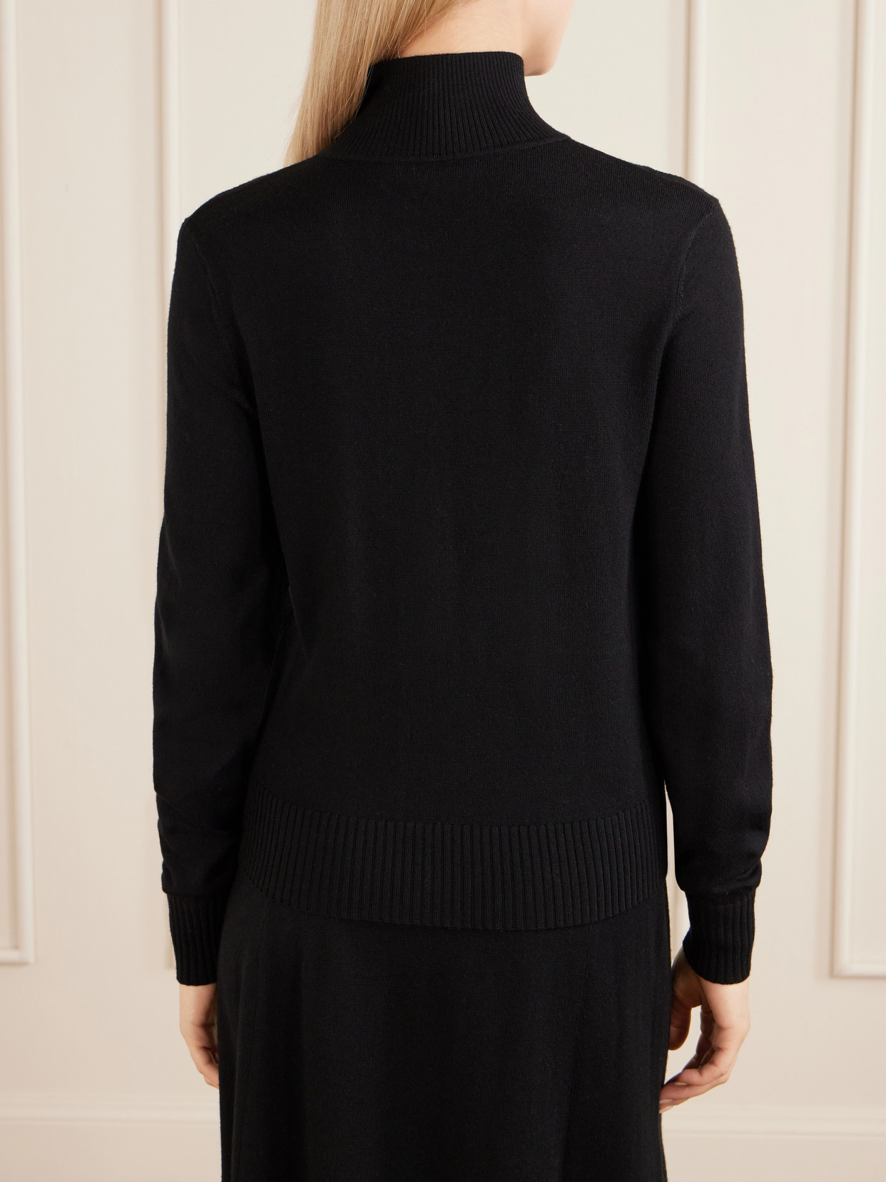 Valiant Lace-Trimmed Wool Turtleneck Sweater