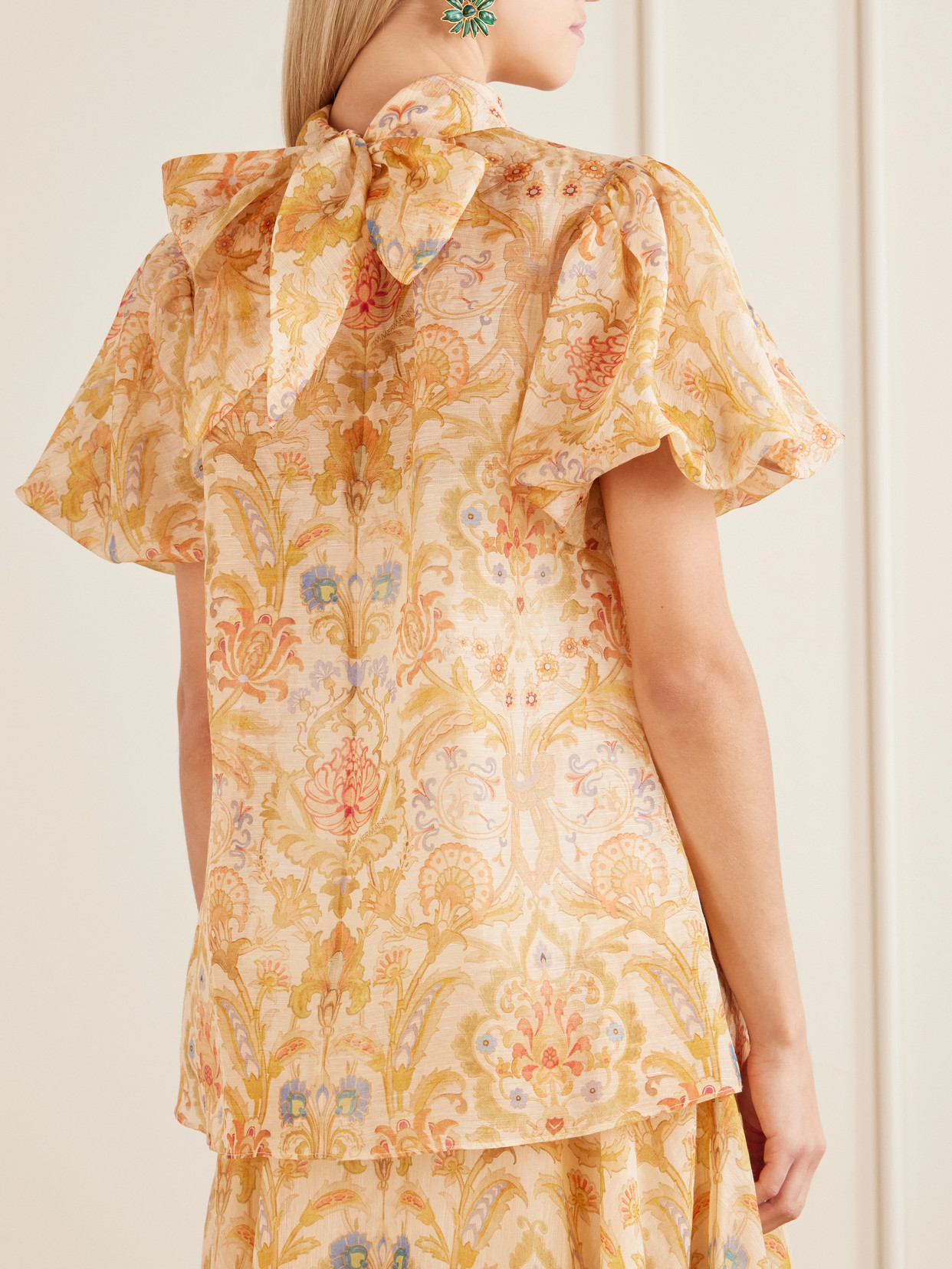 Valiant Bubble Linen And Silk-Blend Blouse
