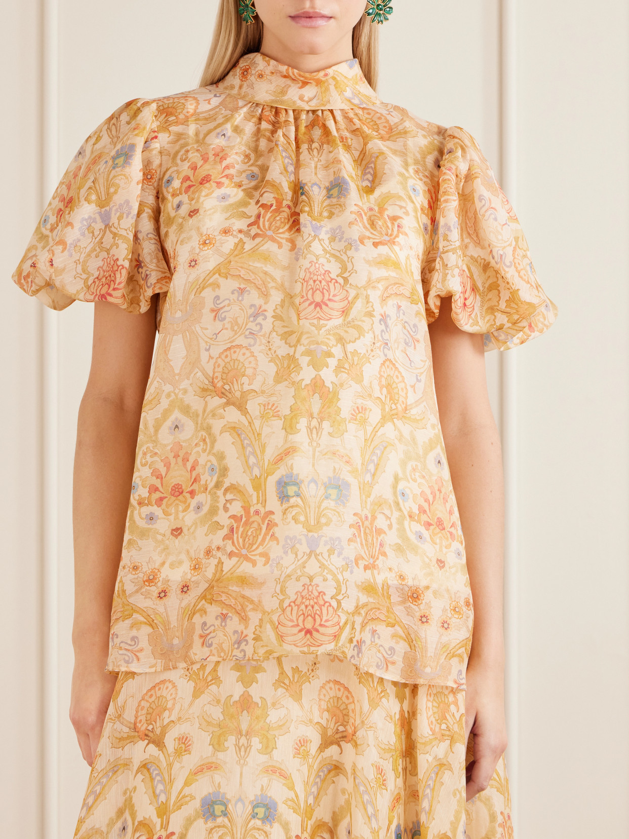 Valiant Bubble Linen And Silk-Blend Blouse