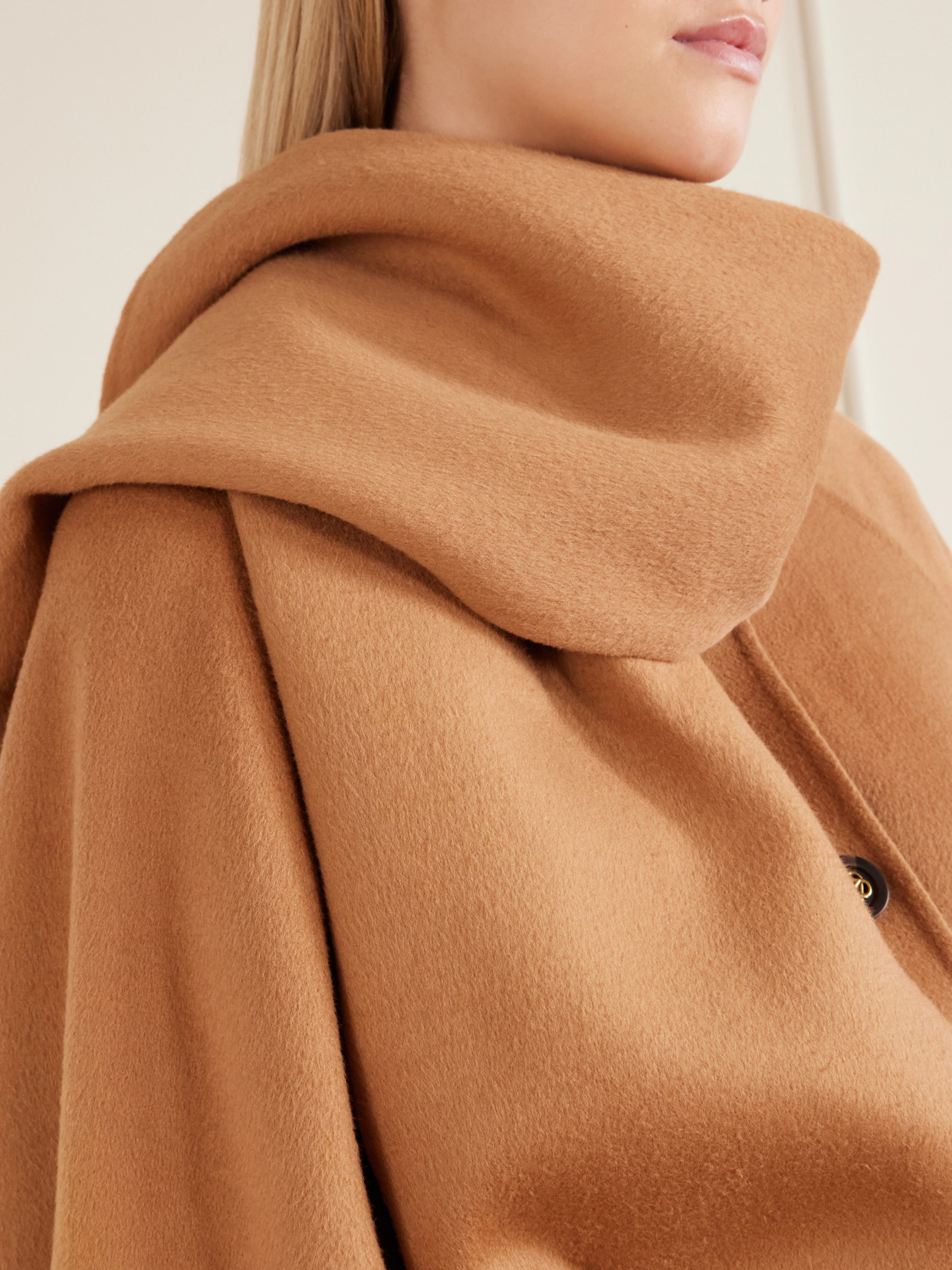 Valiant Belted Scarf-Detailed Wool-Blend Coat